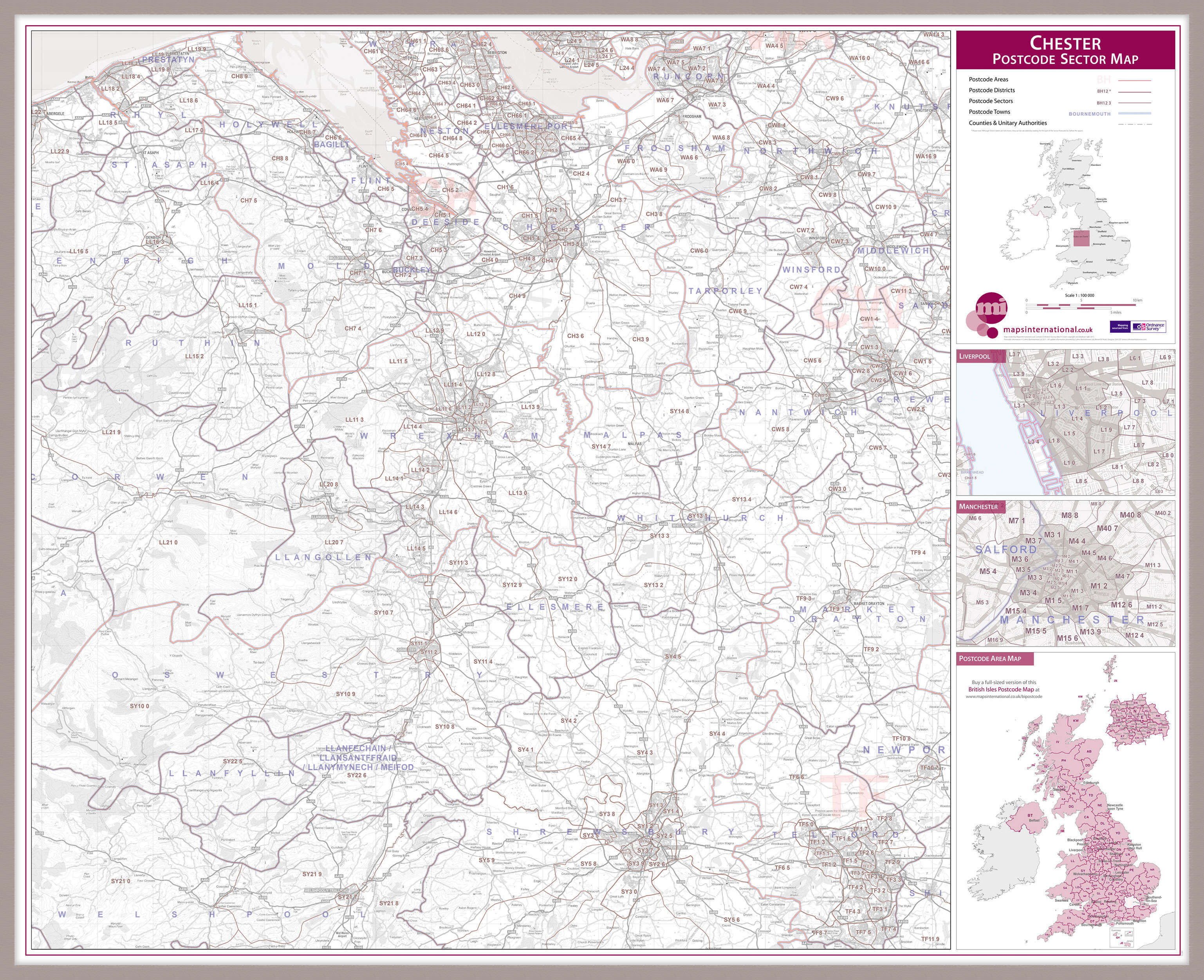UK00768_L_MGFAL - Chester Postcode Sector Map