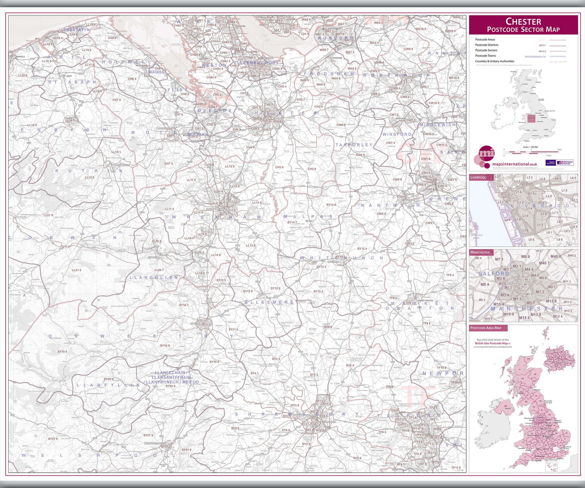 UK00768_L_LAMHB - Chester Postcode Sector Map