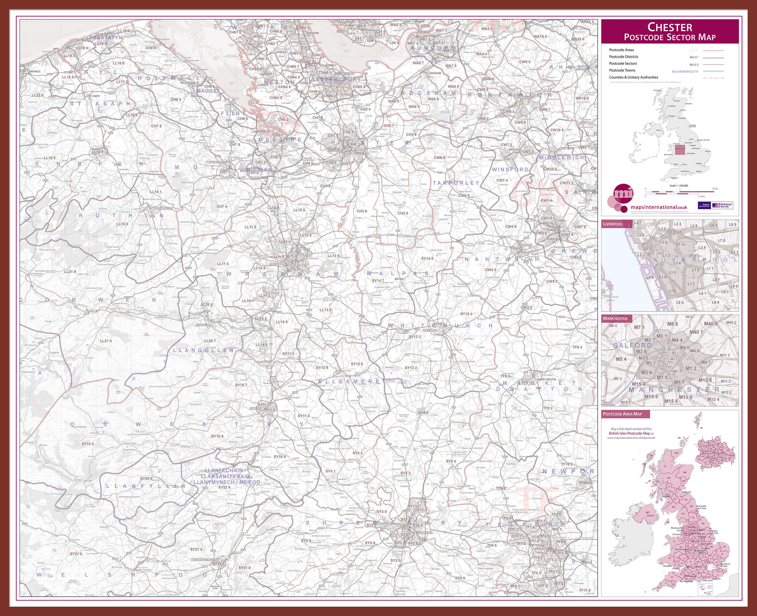 UK00768_L_LBDOK - Chester Postcode Sector Map