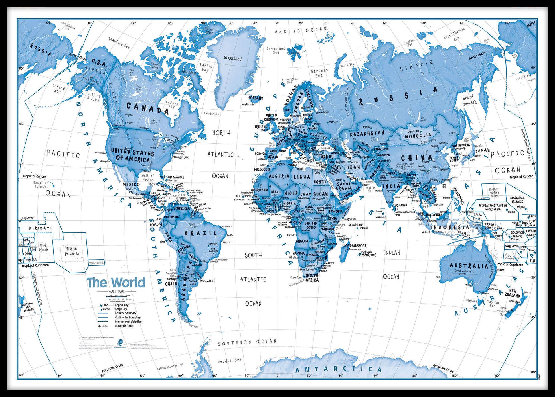 WM01228_L_LBDBL - Children's Art Map of the World Blue