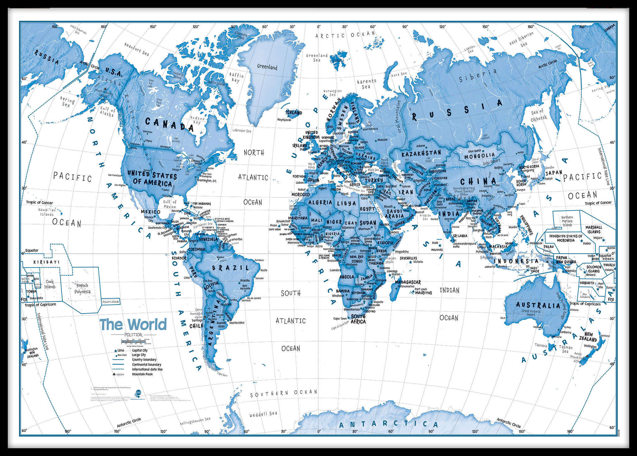 WM01228_L_LBDBL - Children's Art Map of the World Blue