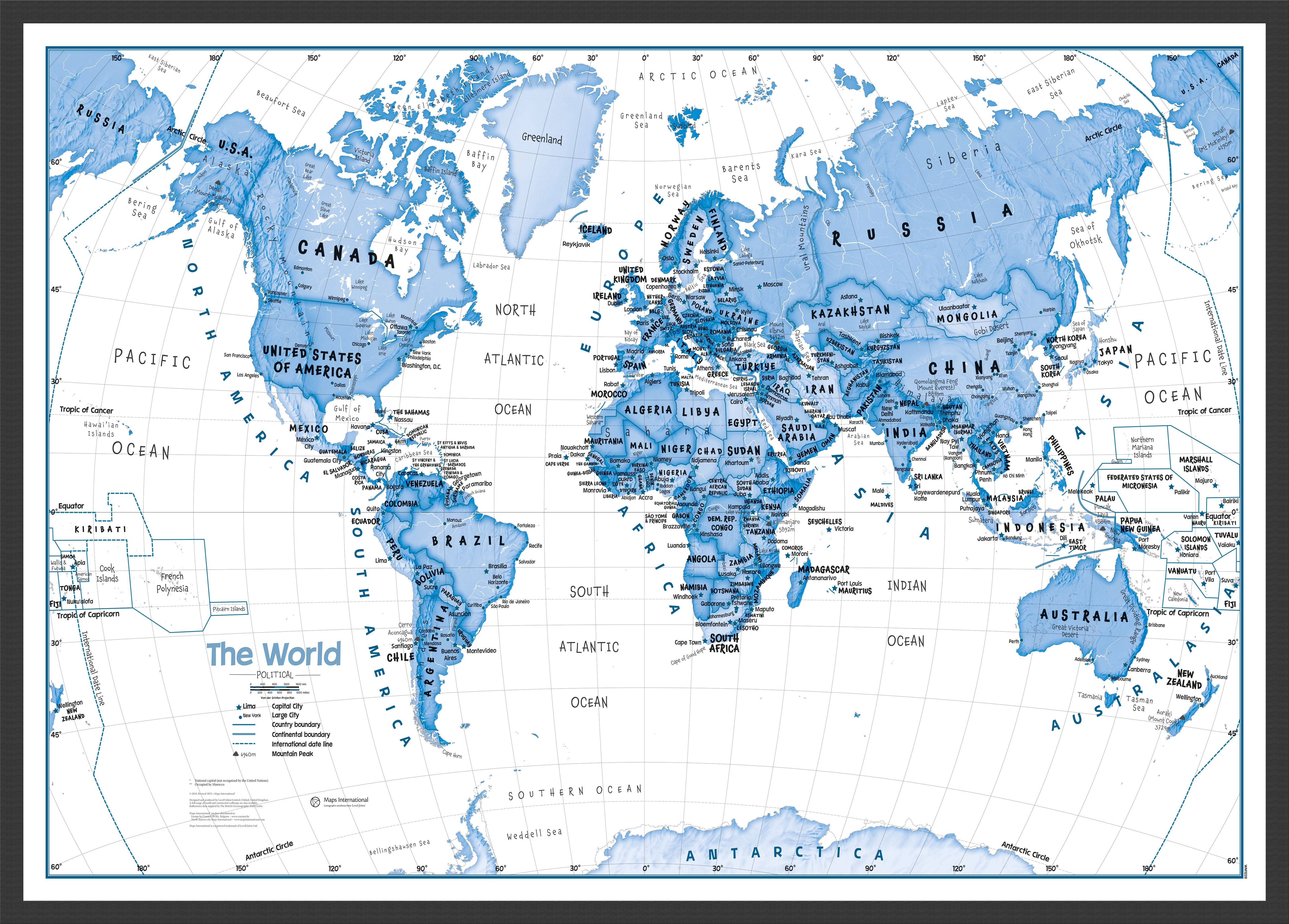 WM01228_M_WDBLA - Children's Art Map of the World Blue