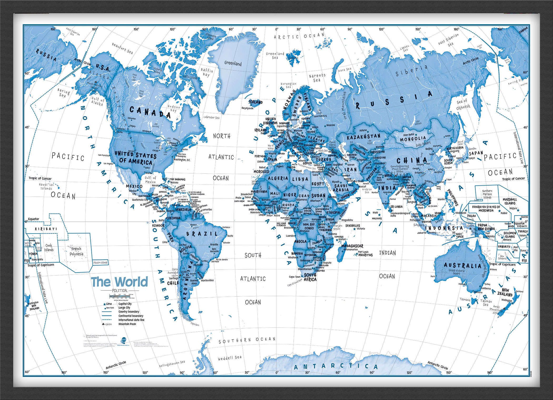 WM01228_M_WDBLA - Children's Art Map of the World Blue