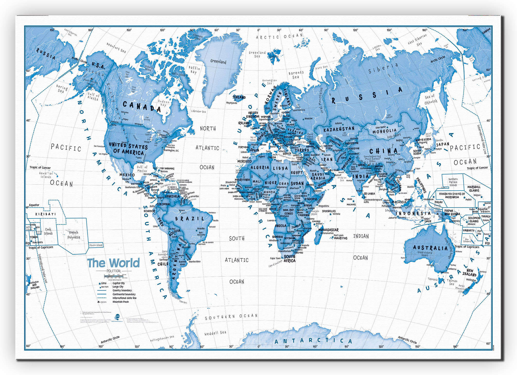WM01228_L_CANVA - Children's Art Map of the World Blue