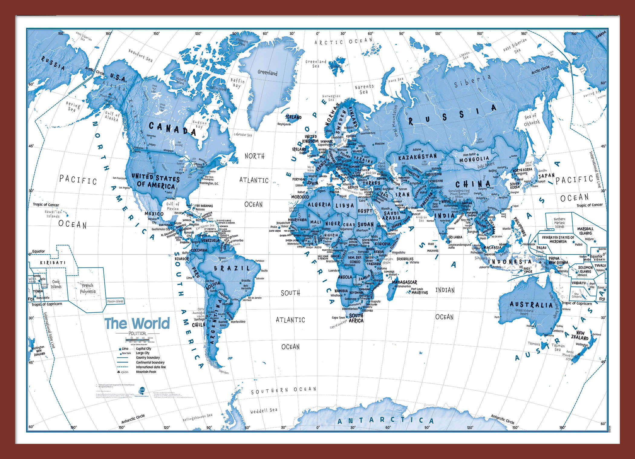 WM01228_M_PINOK - Children's Art Map of the World Blue