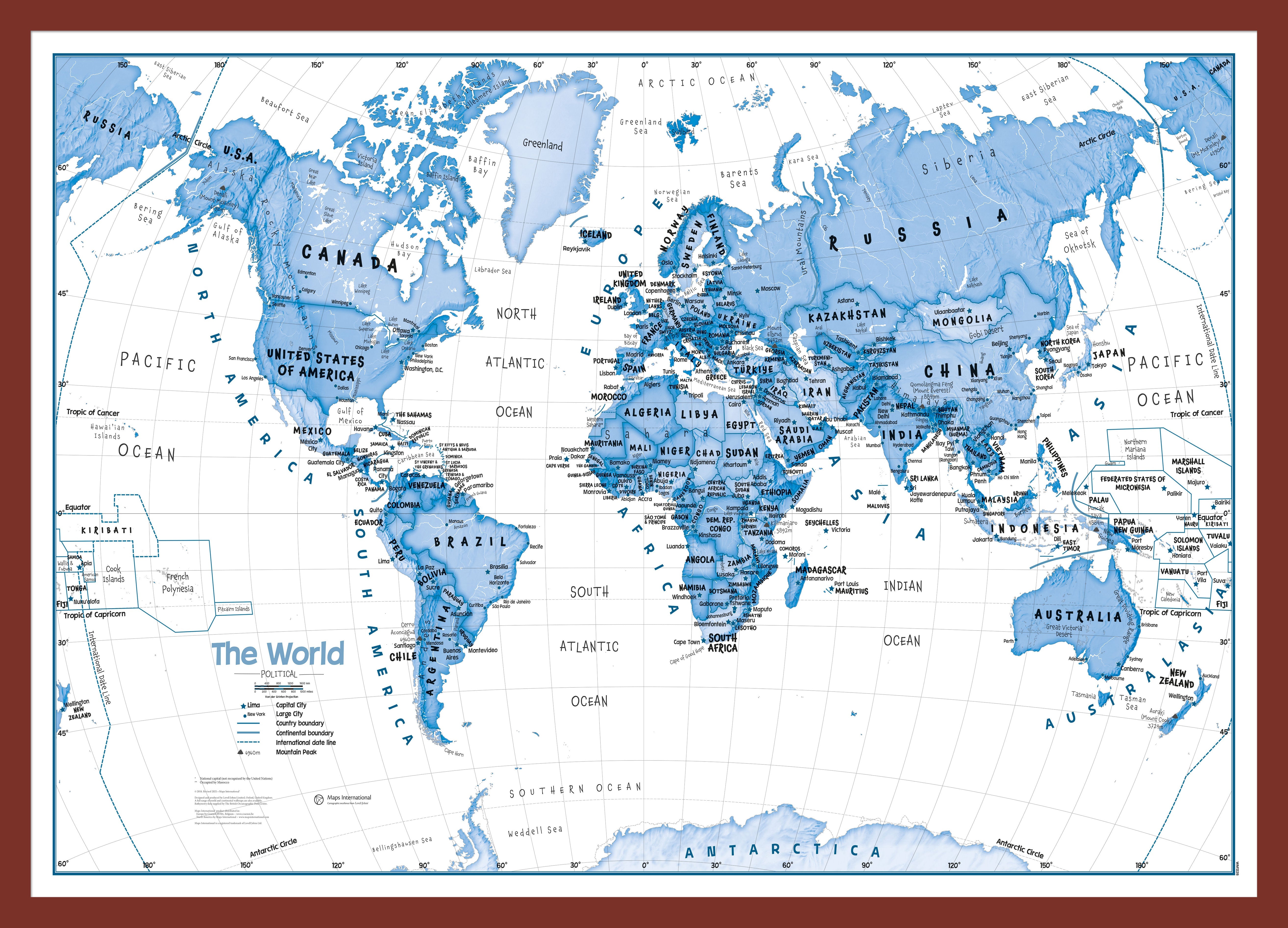 WM01228_M_PINOK - Children's Art Map of the World Blue