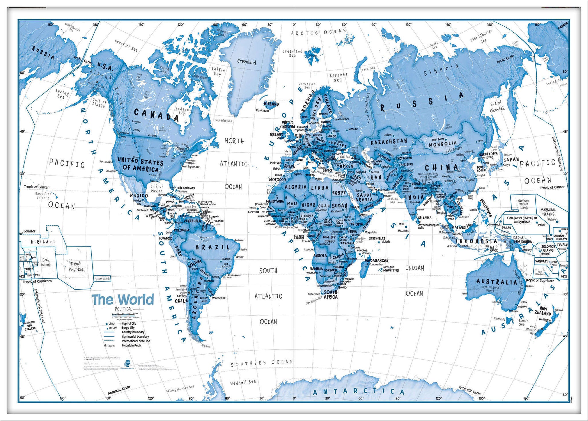 WM01228_L_WDWHI - Children's Art Map of the World Blue