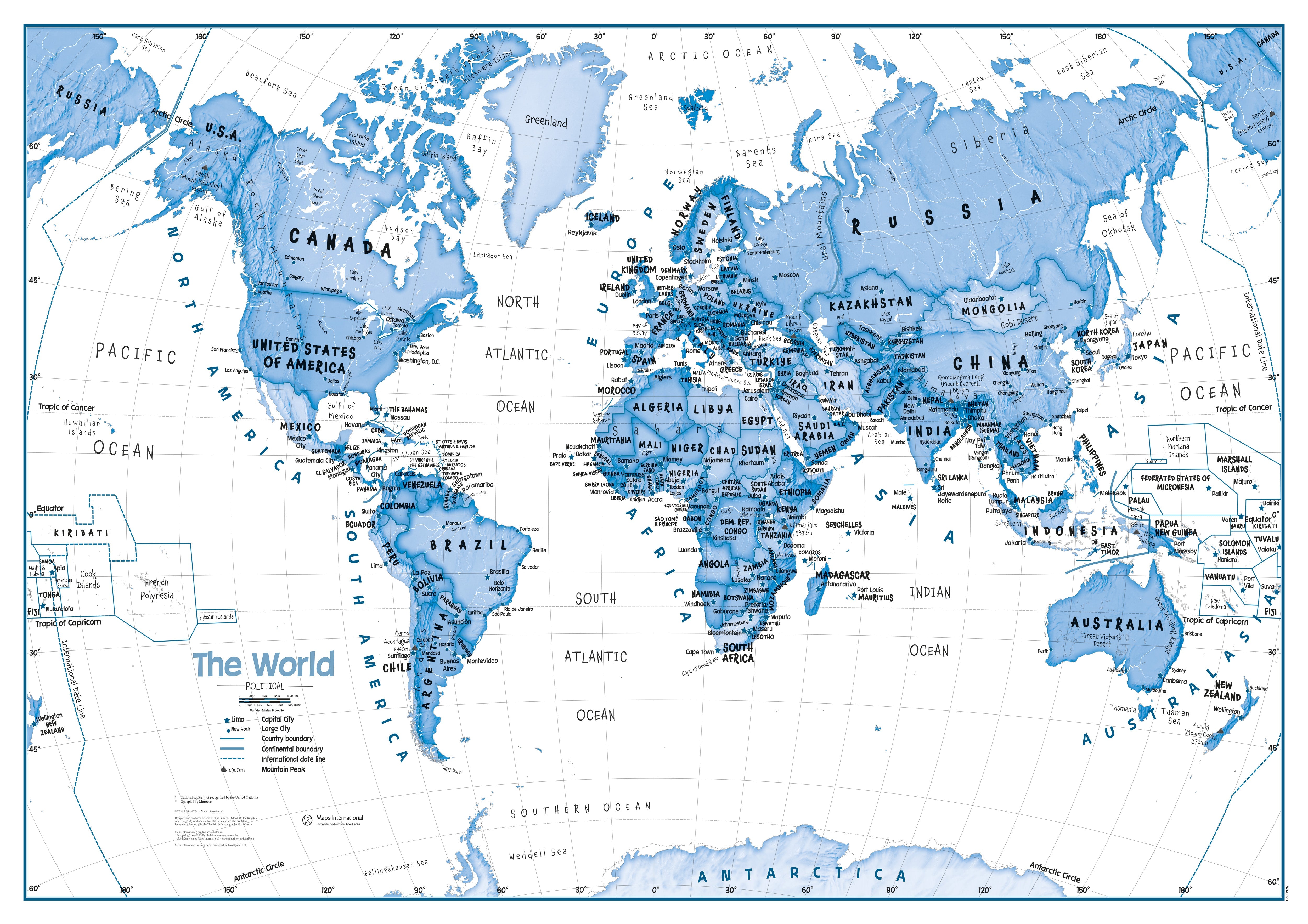 WM01228_M_LAMIN - Children's Art Map of the World Blue