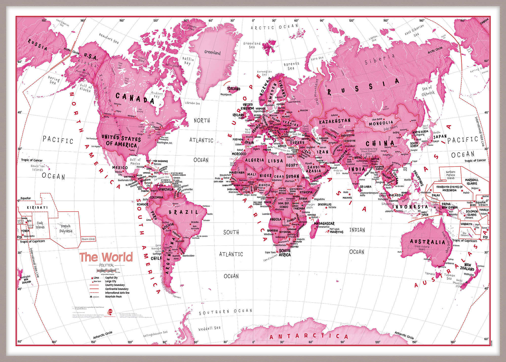 WM01229_H_LBDAL - Children's Art Map of the World Pink