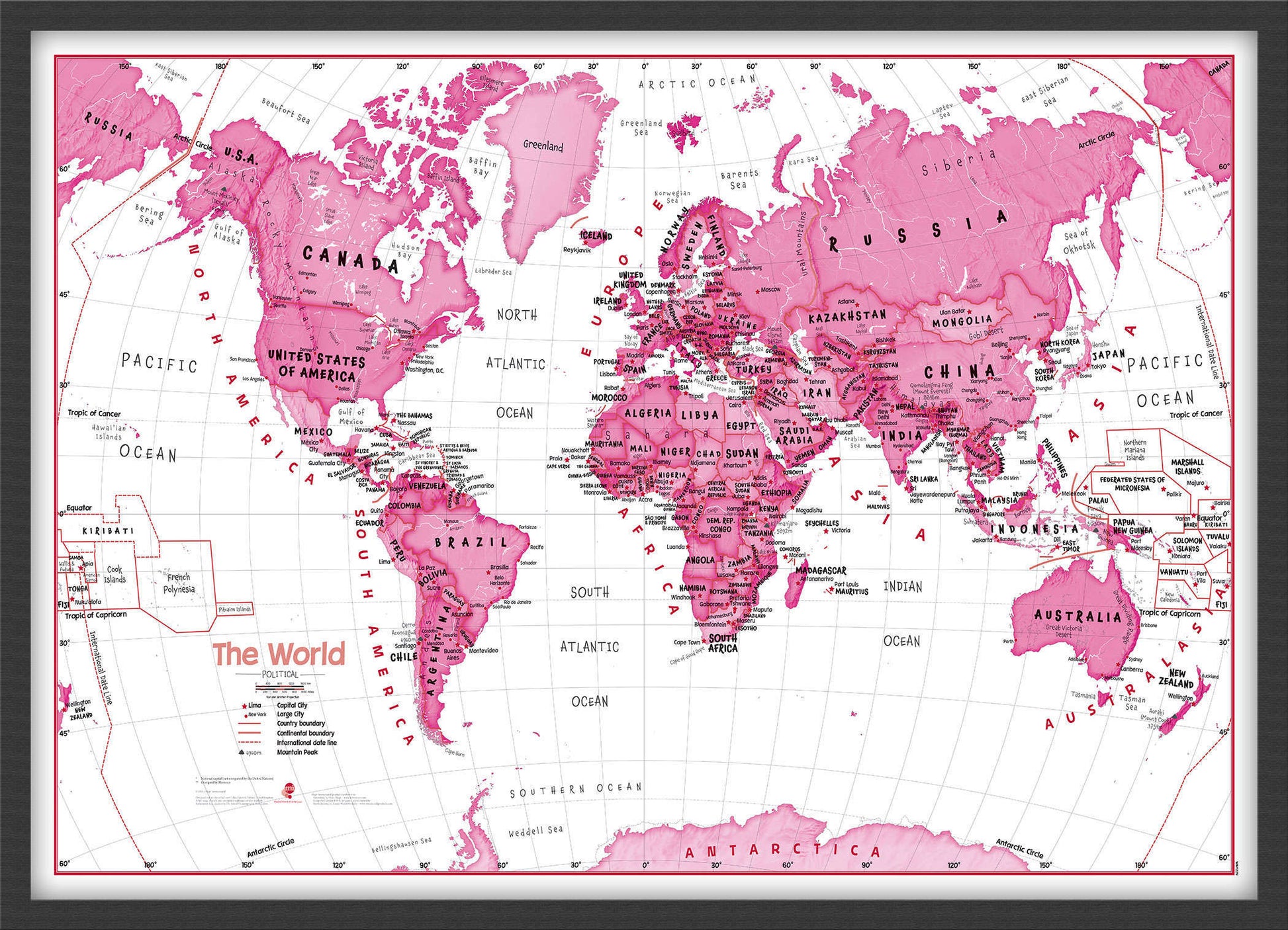 WM01229_M_BWBLA - Children's Art Map of the World Pink