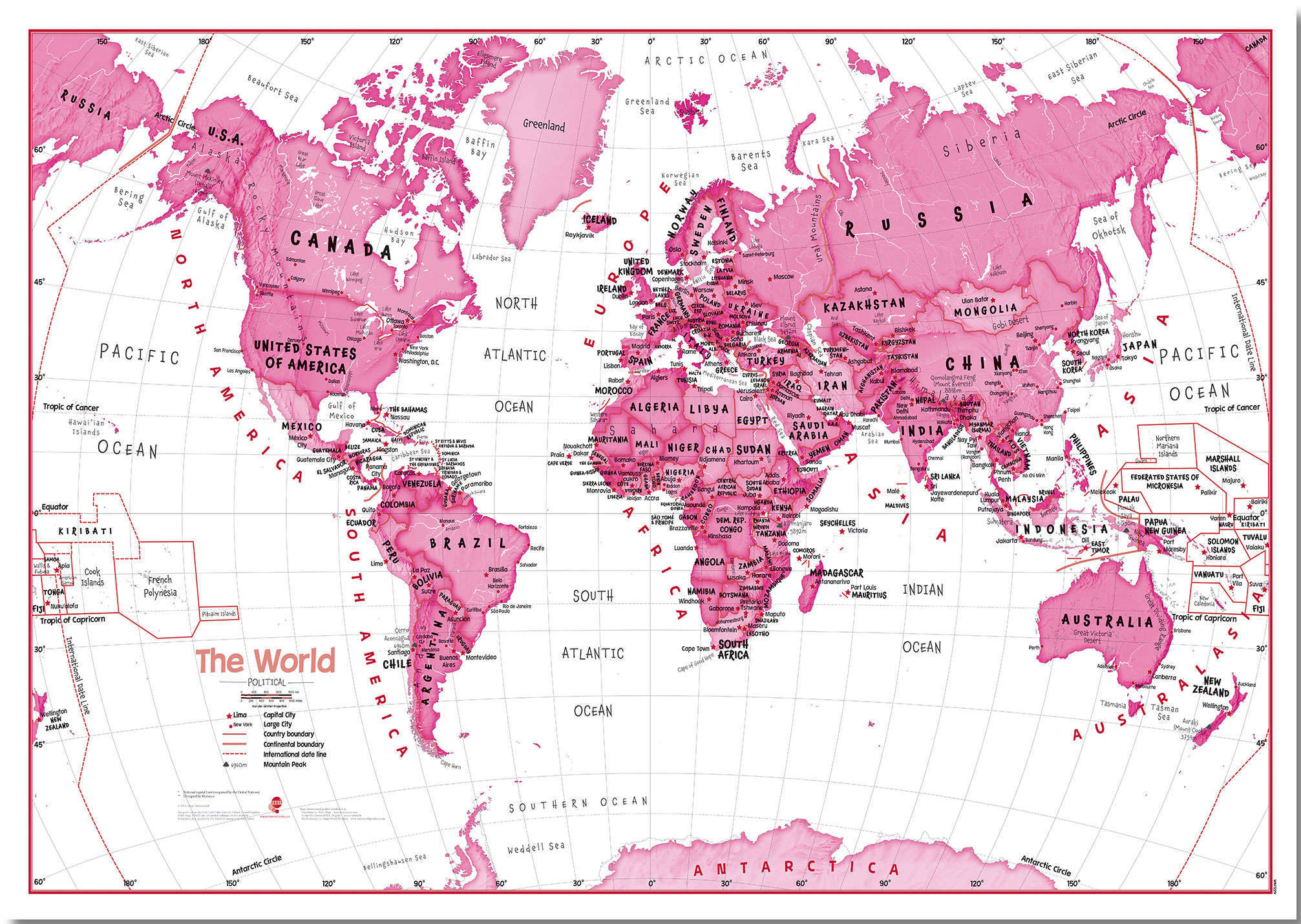 WM01229_L_LMBRD - Children's Art Map of the World Pink