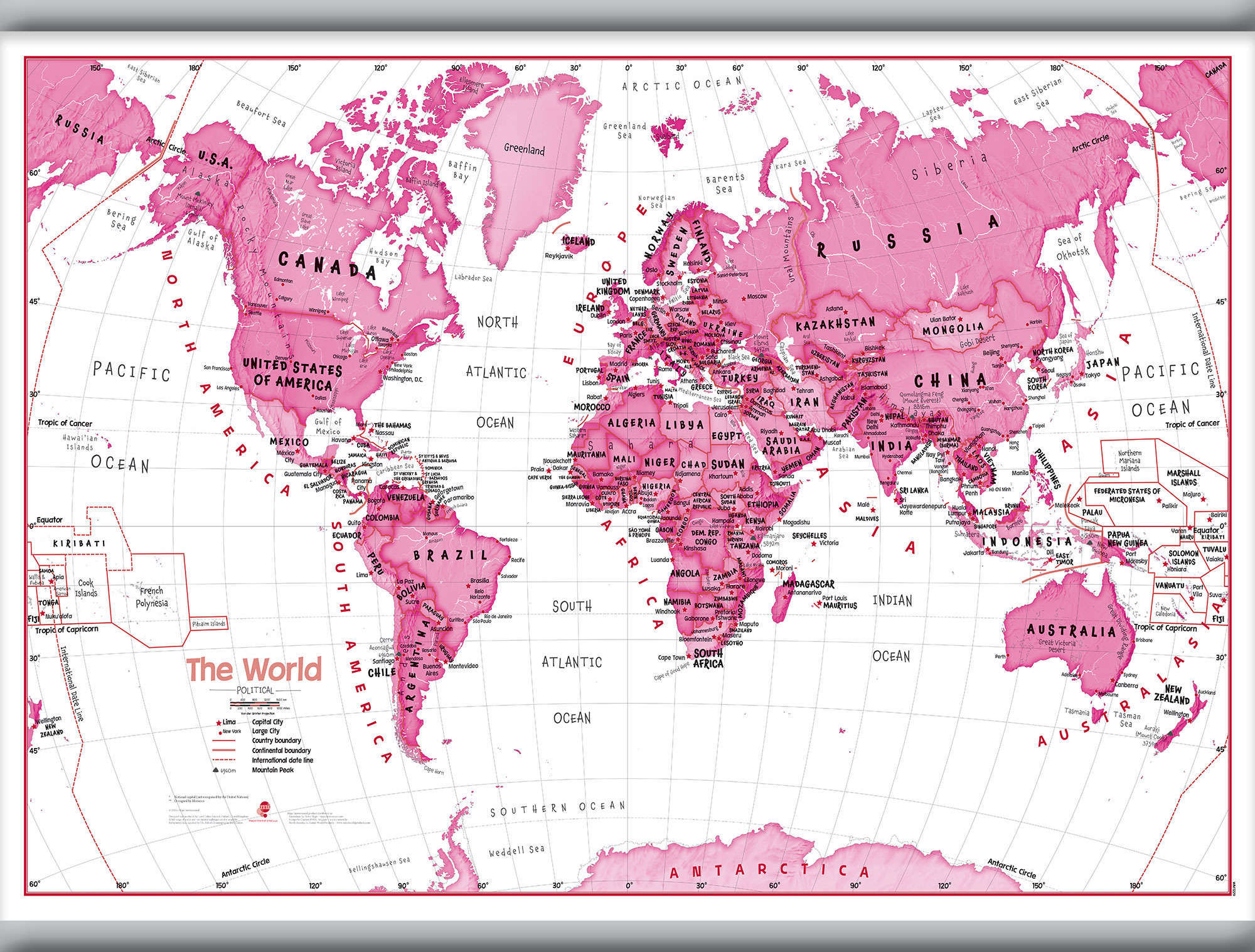 WM01229_M_CANHB - Children's Art Map of the World Pink
