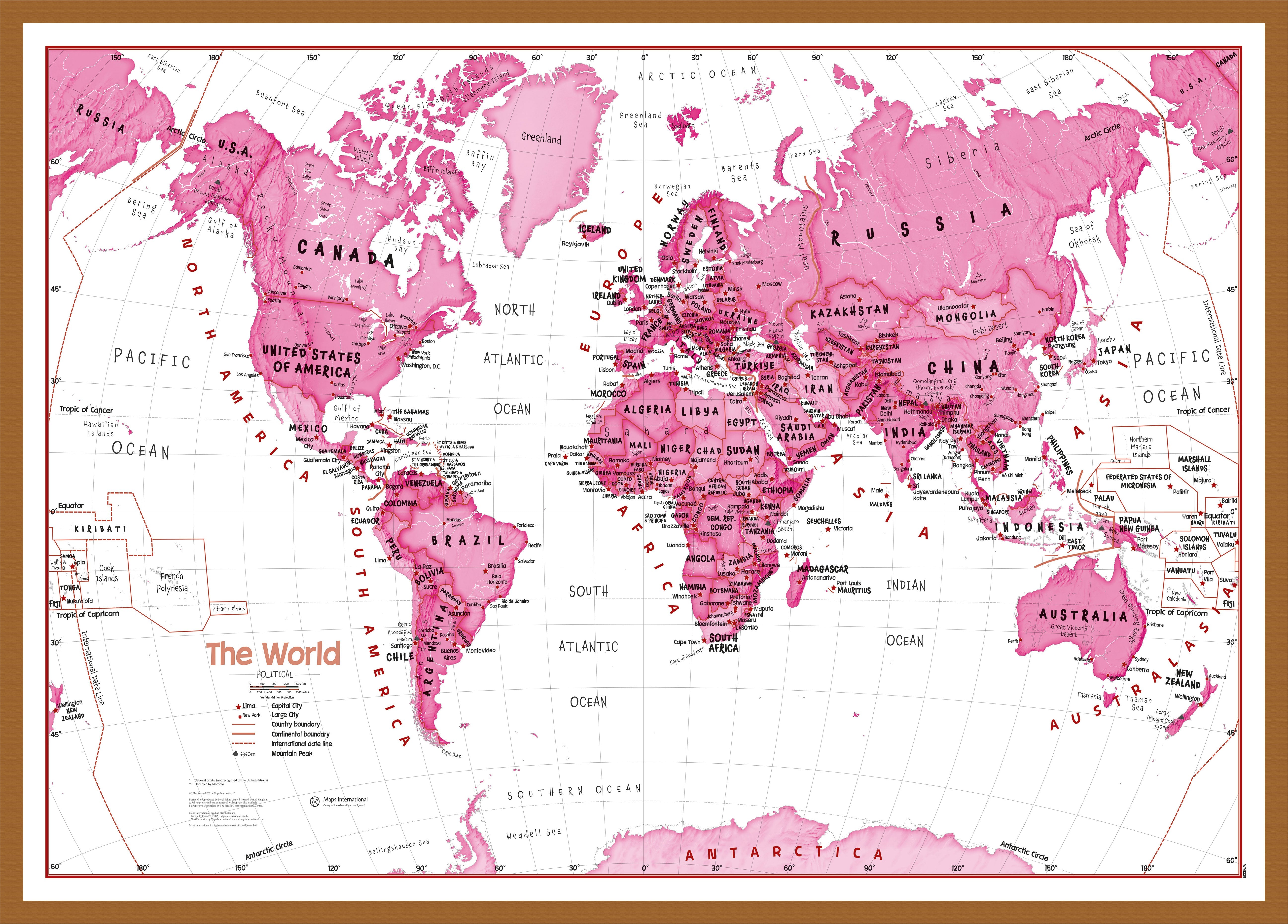WM01229_L_WDTEA - Children's Art Map of the World Pink