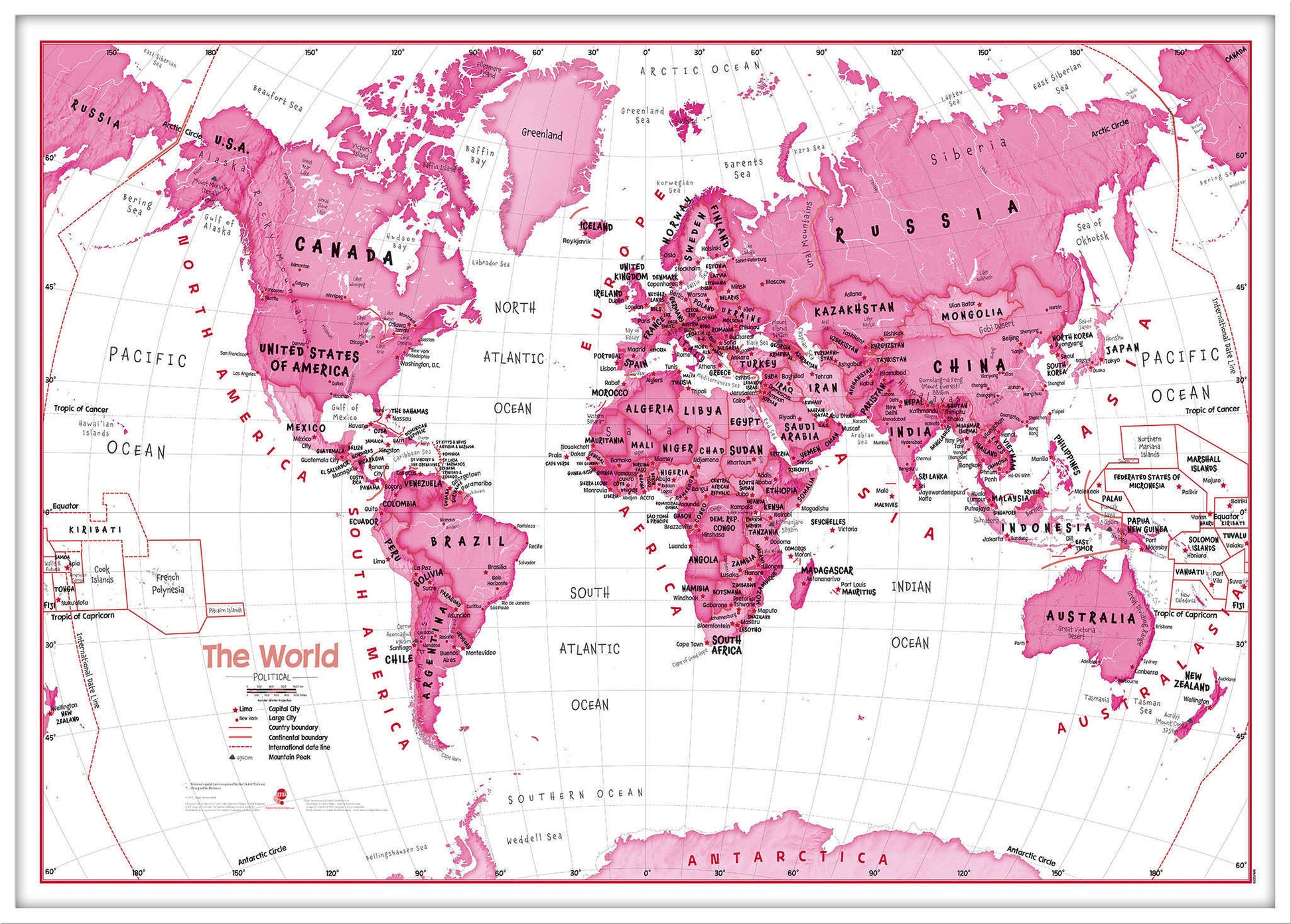 WM01229_L_WDWHI - Children's Art Map of the World Pink