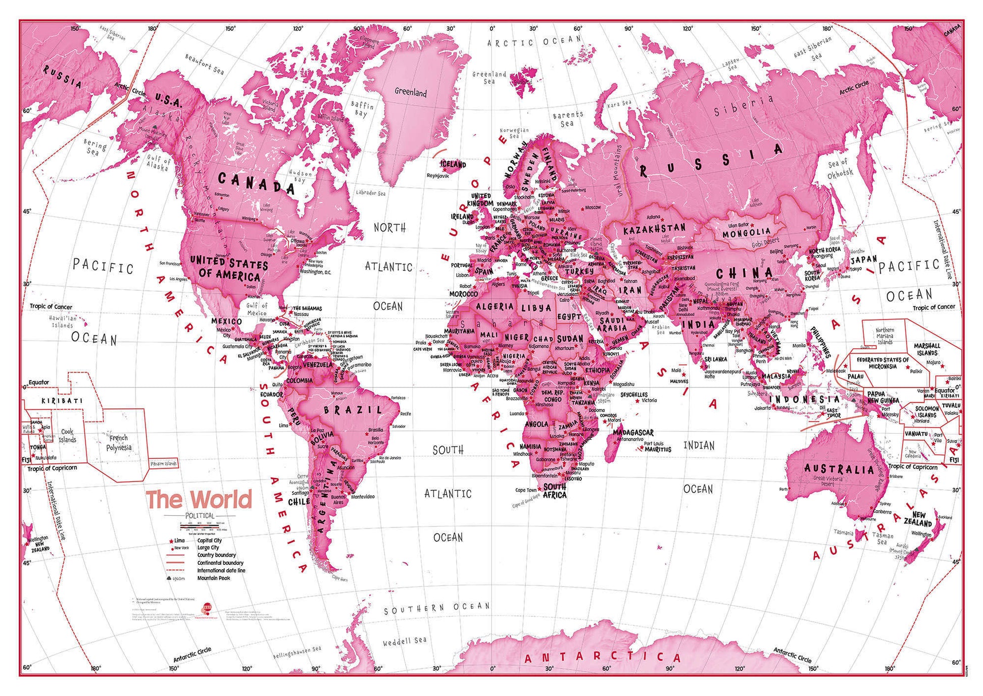 WM01229_L_CANRL - Children's Art Map of the World Pink