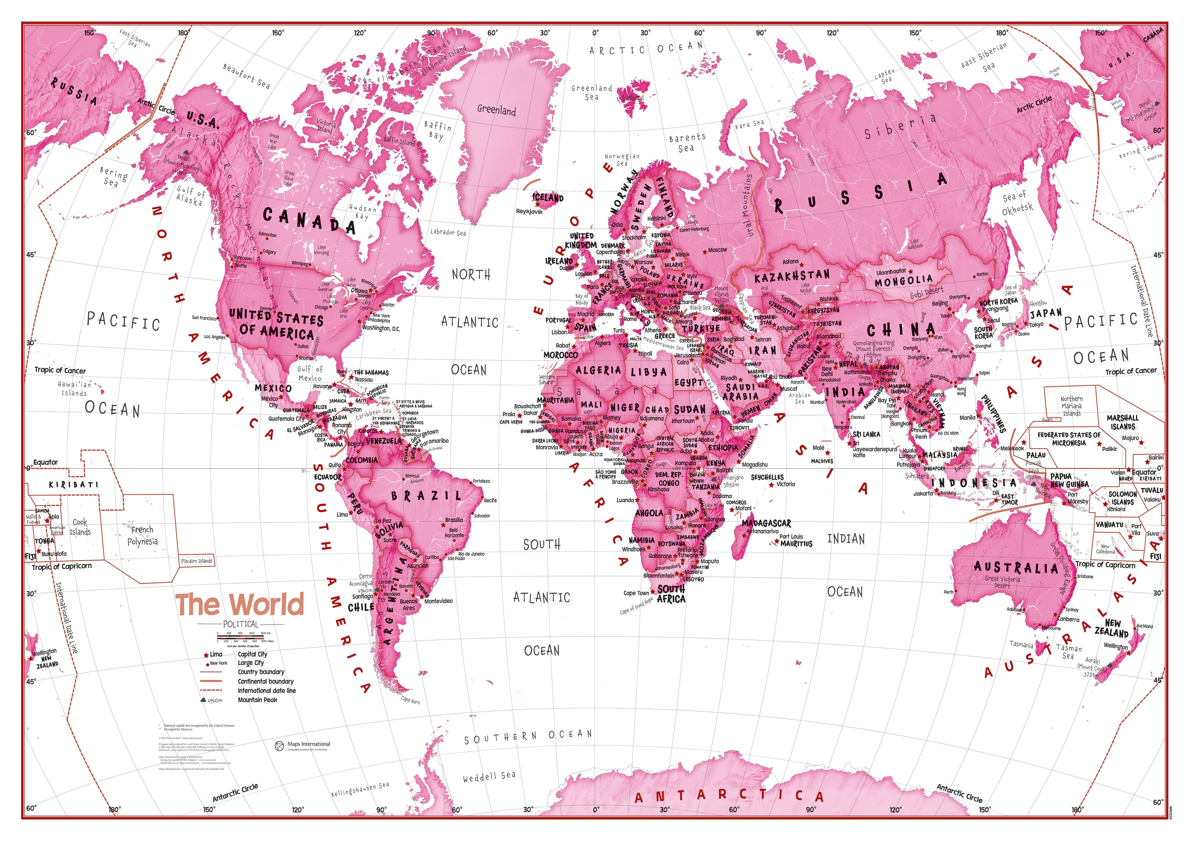 WM01229_H_PAPER - Children's Art Map of the World Pink