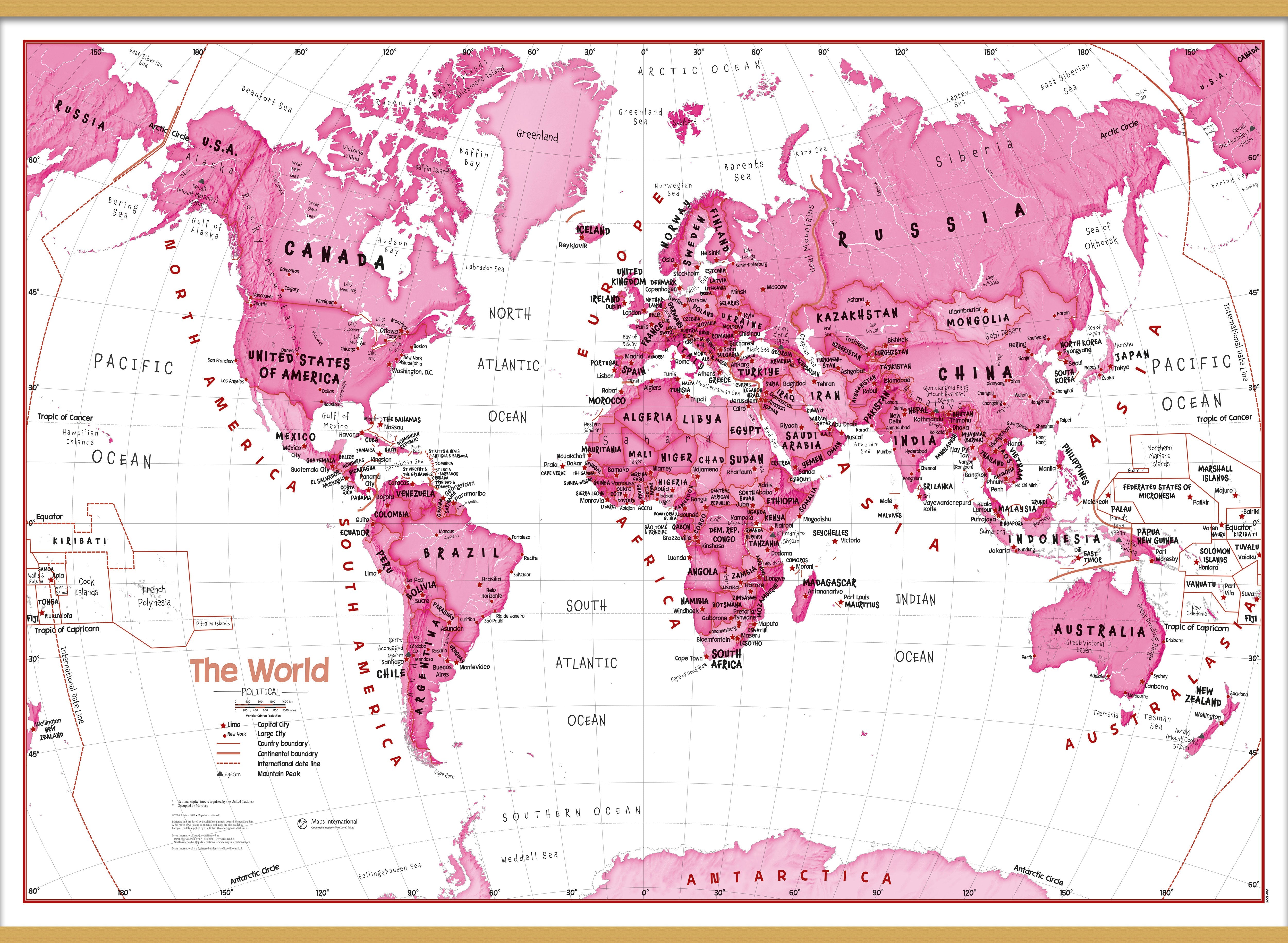 WM01229_H_LWDHB - Children's Art Map of the World Pink