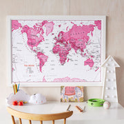 WM01229_M_WDWHI - Children's Art Map of the World Pink