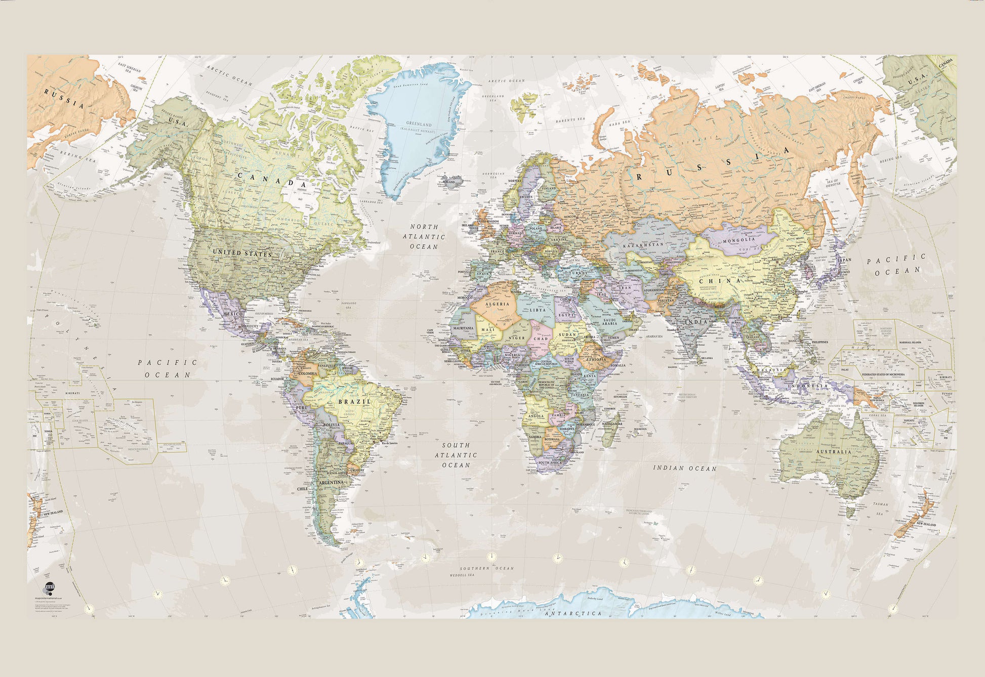 WP01548_H_WALLP - Classic World Map Wallpaper