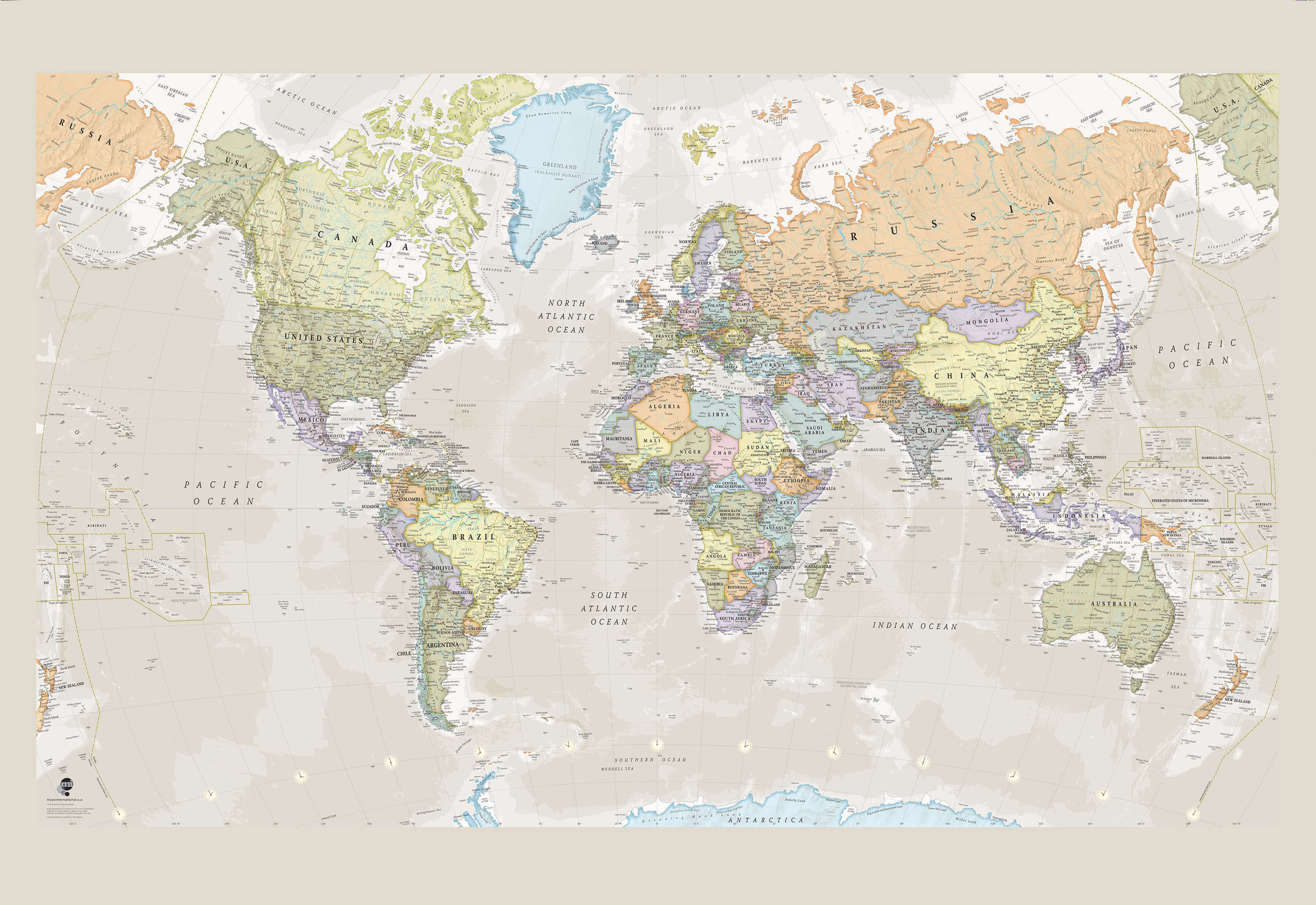 WP01548_H_WALLP - Classic World Map Wallpaper