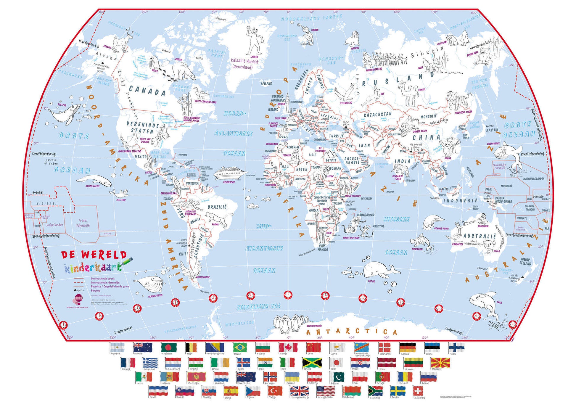 WM01210_M_PAPER - Doodle World Map With Crayons - Dutch Language