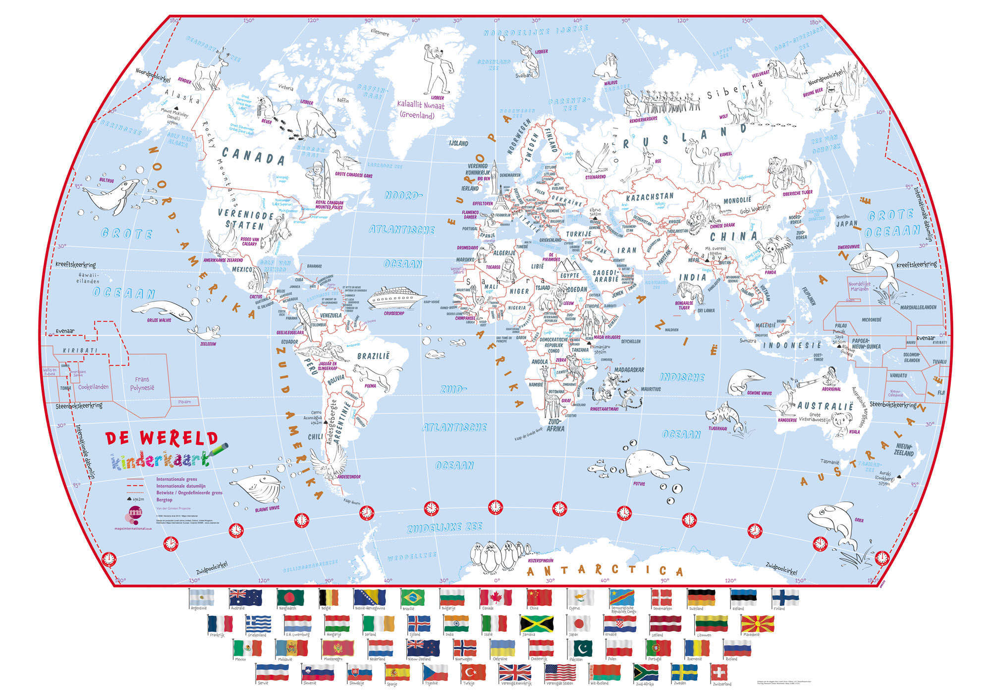 WM01210_M_PAPER - Doodle World Map With Crayons - Dutch Language