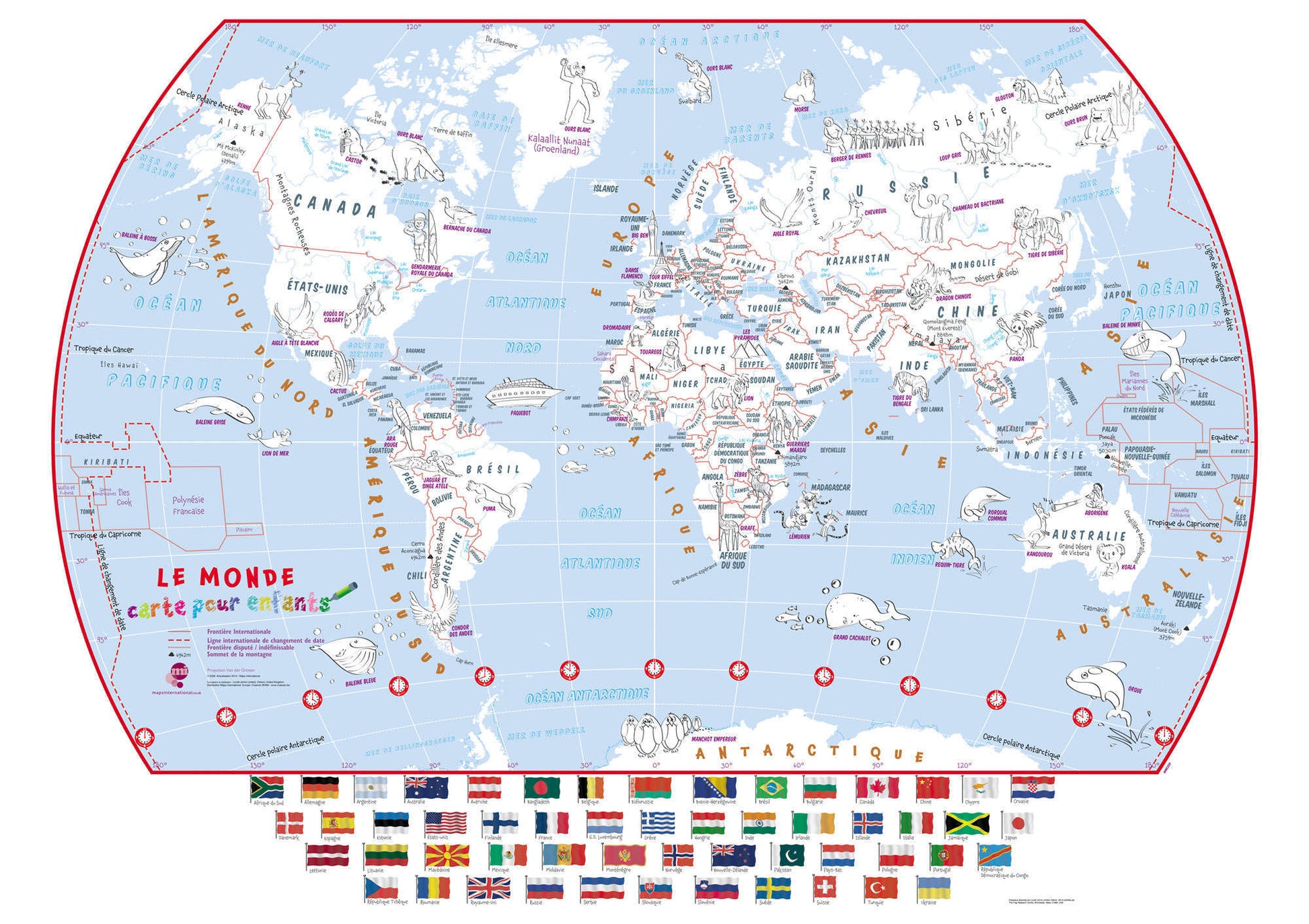 WM01209_M_PAPER - Doodle World Map With Crayons - French Language