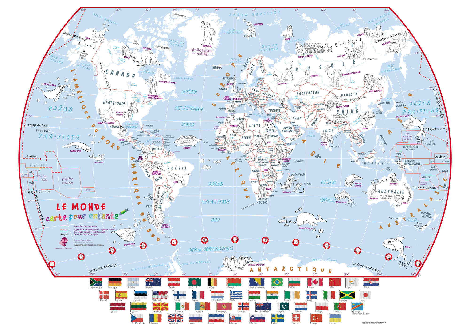 WM01209_M_PAPER - Doodle World Map With Crayons - French Language