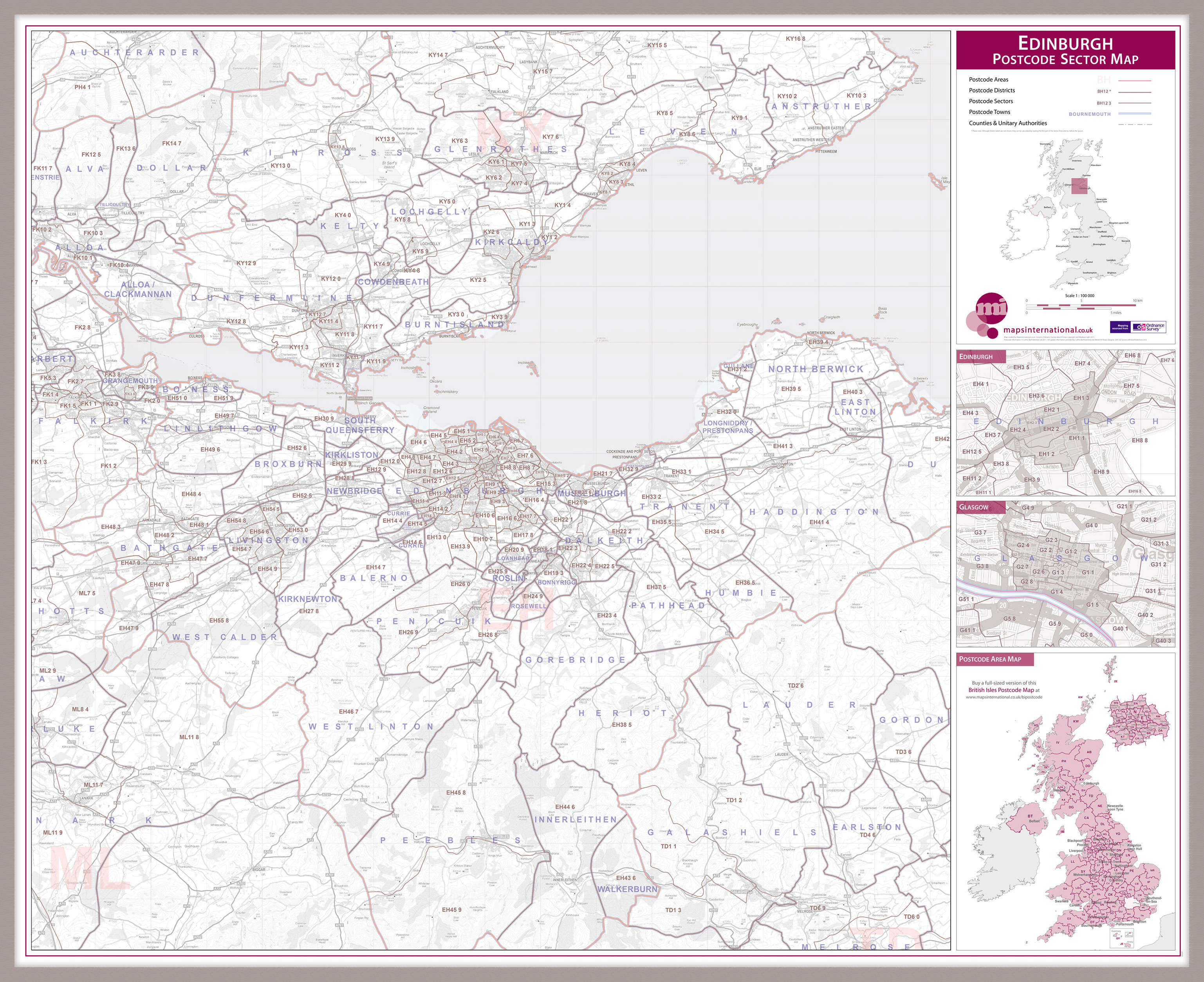 UK00769_L_MGFAL - Edinburgh Postcode Sector Map