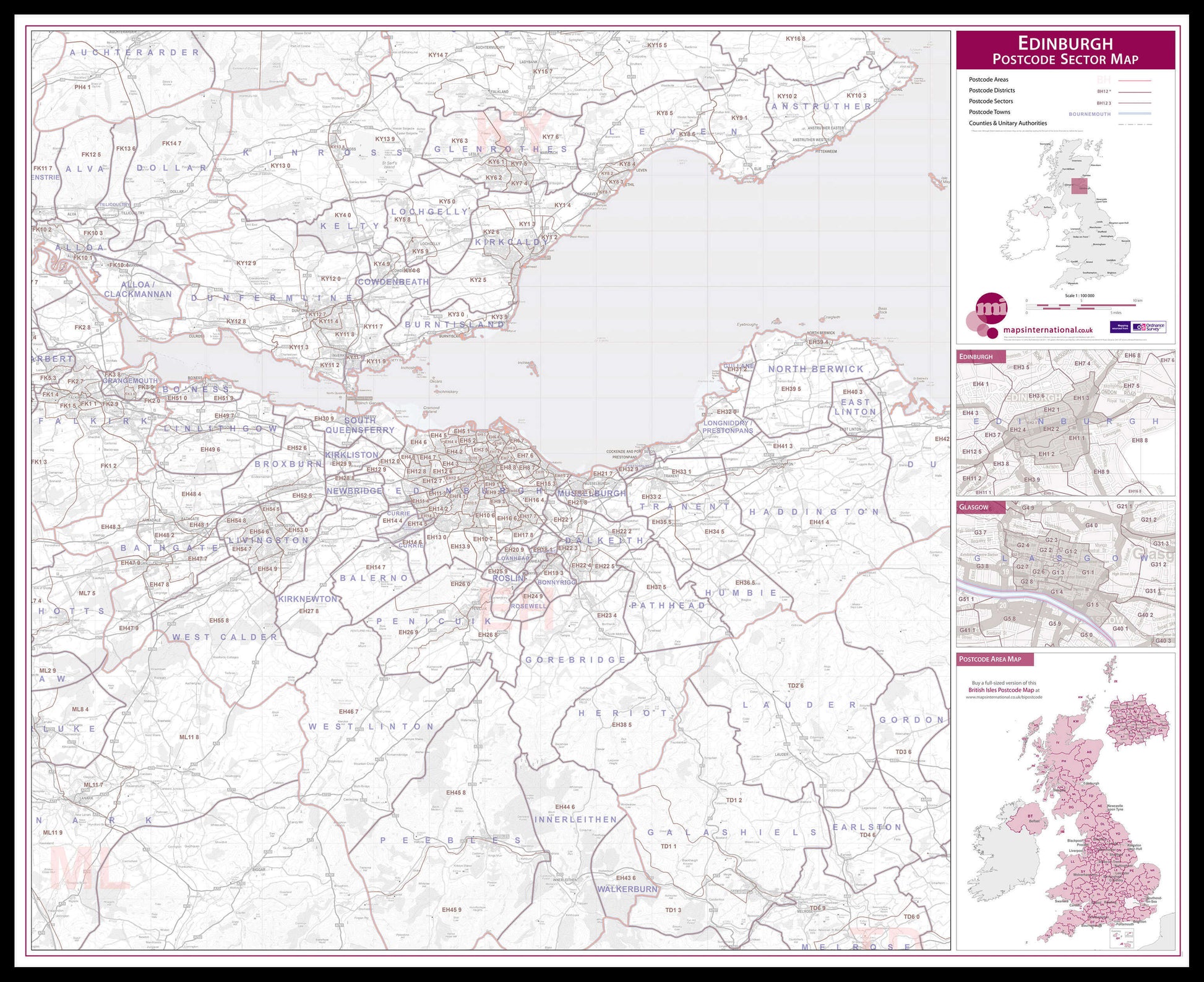 UK00769_L_LBDBL - Edinburgh Postcode Sector Map