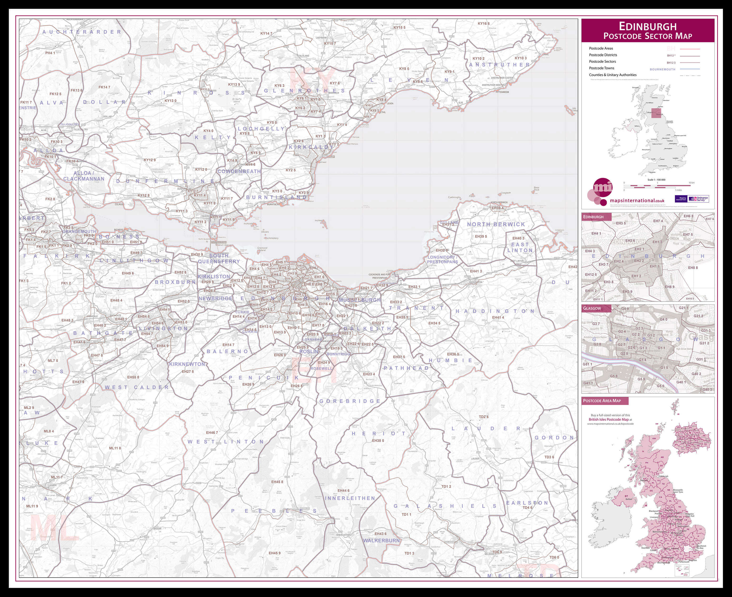 UK00769_L_LBDBL - Edinburgh Postcode Sector Map