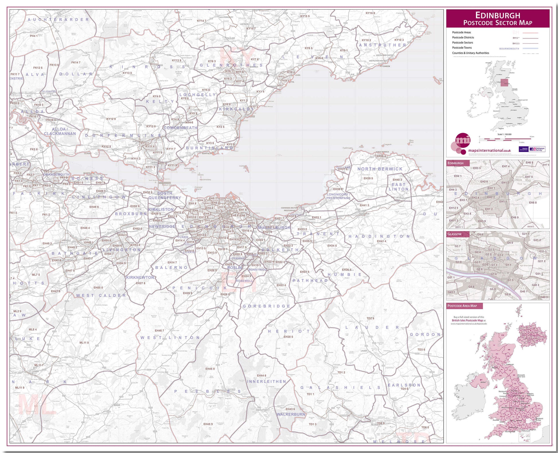 UK00769_L_LMBRD - Edinburgh Postcode Sector Map