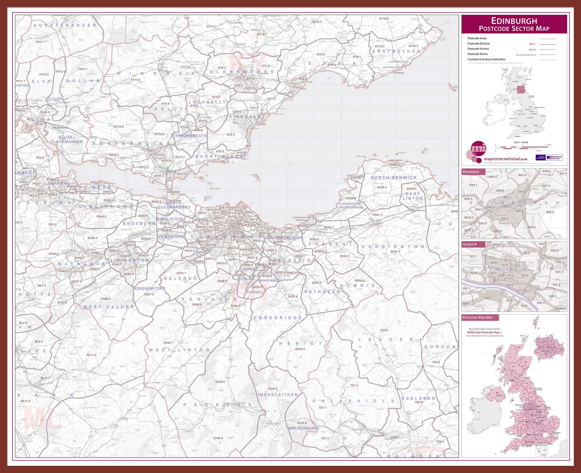 UK00769_L_LBDOK - Edinburgh Postcode Sector Map