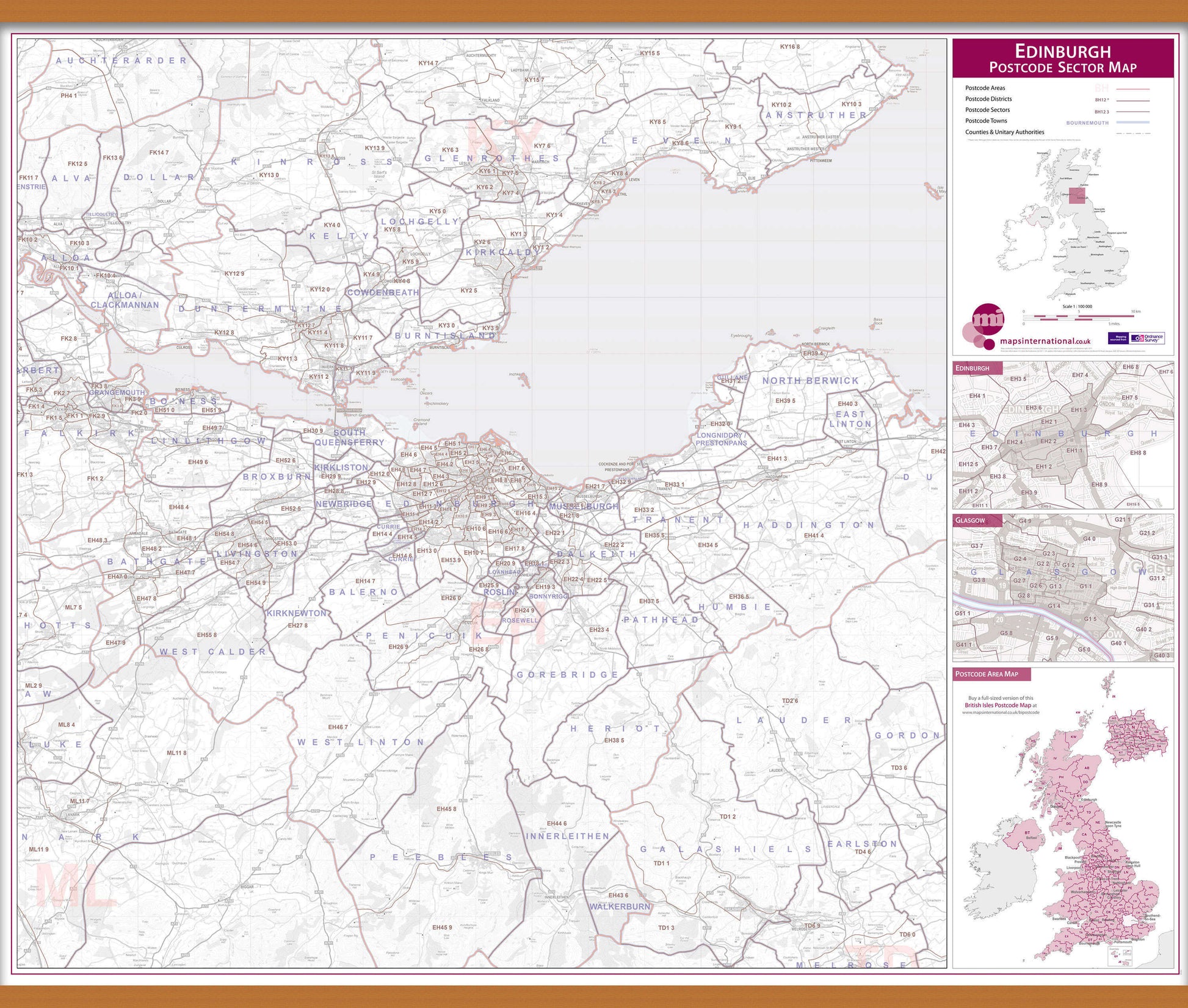 UK00769_L_LWDHB - Edinburgh Postcode Sector Map