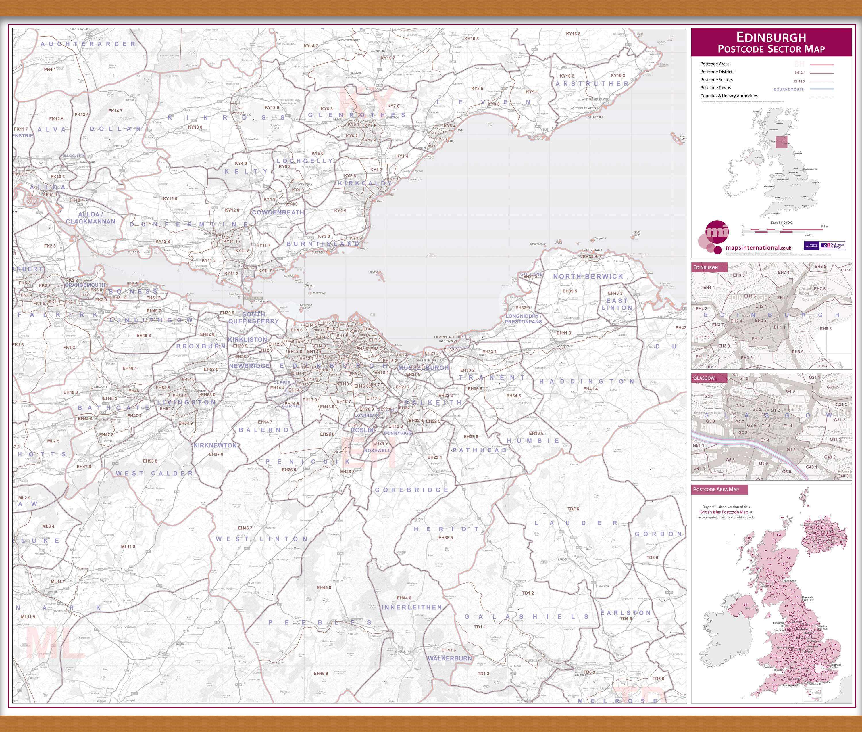 UK00769_L_LWDHB - Edinburgh Postcode Sector Map
