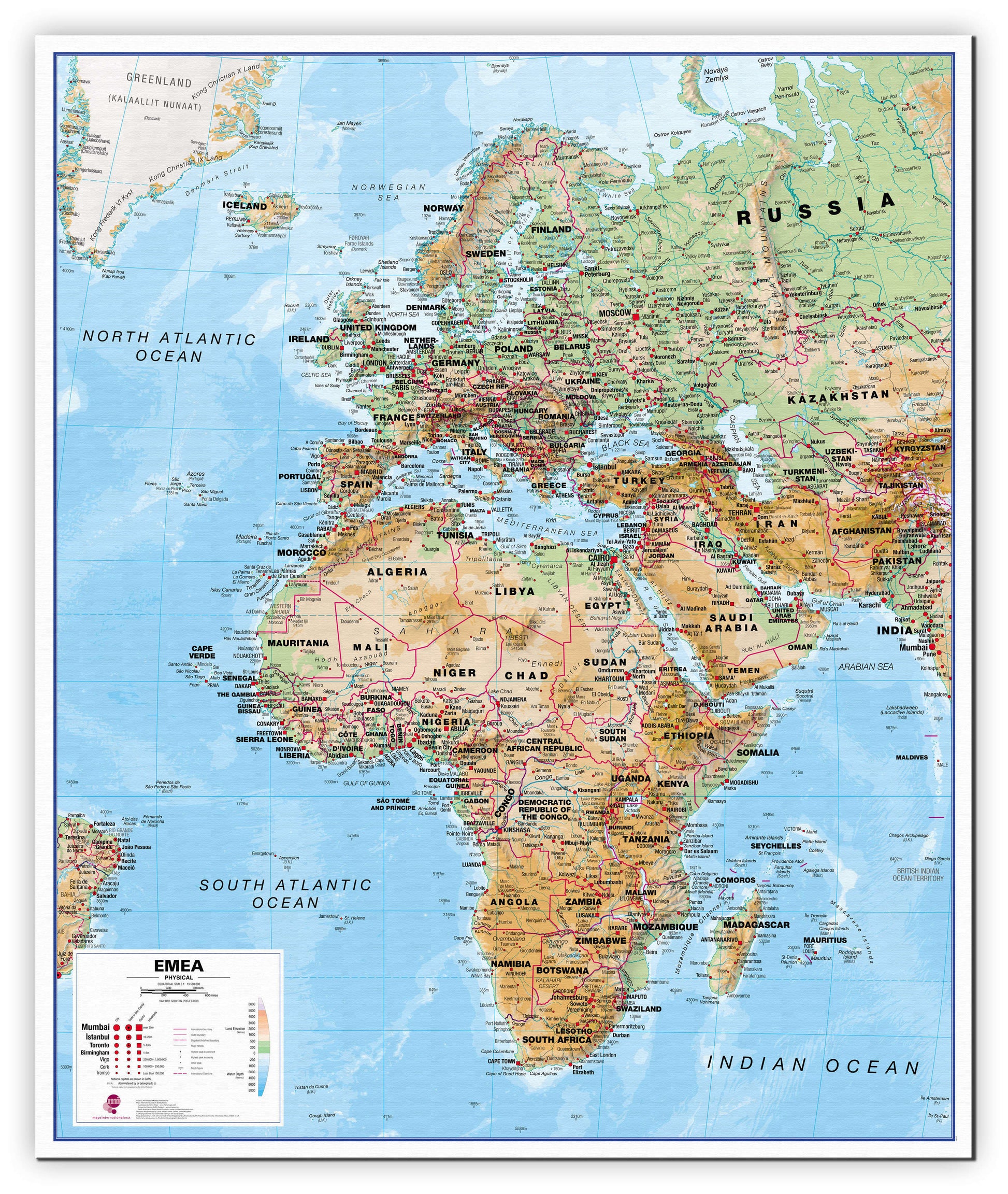 CT00801_L_CANVA - Europe Middle East Africa (EMEA) Physical Map