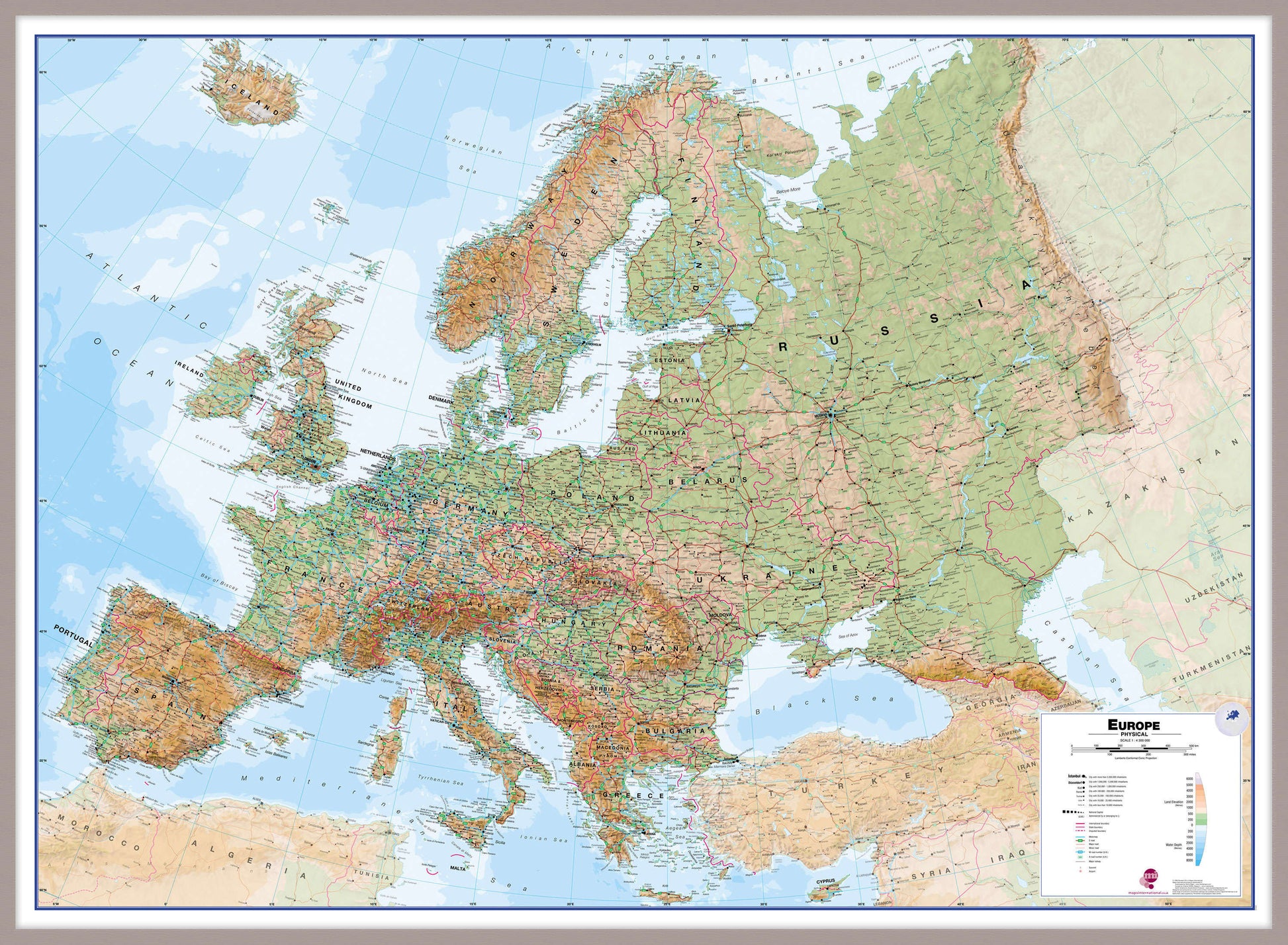 CT00409_L_LBDAL - Europe Wall Map Physical