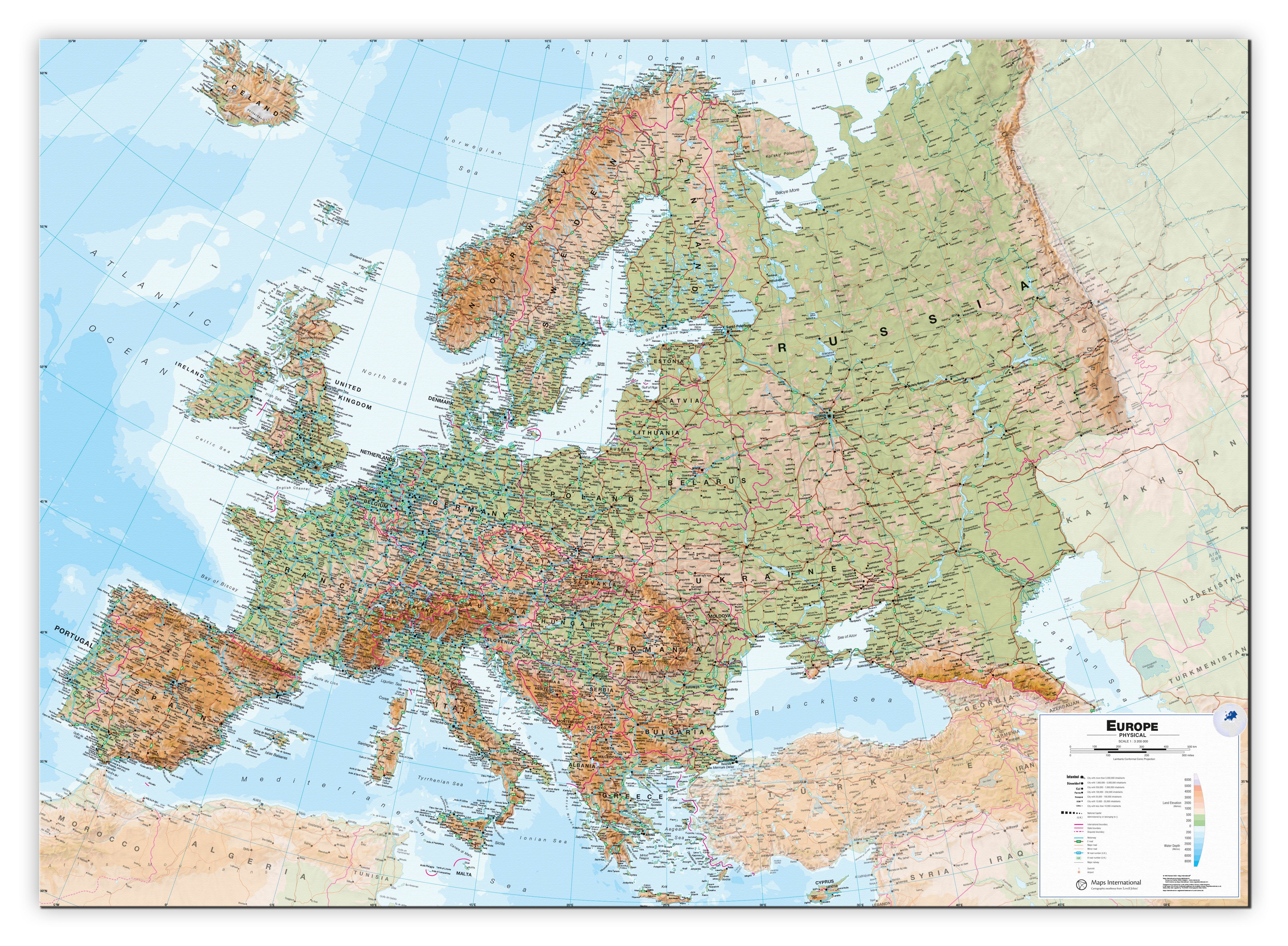 CT00409_H_CANVA - Europe Wall Map Physical