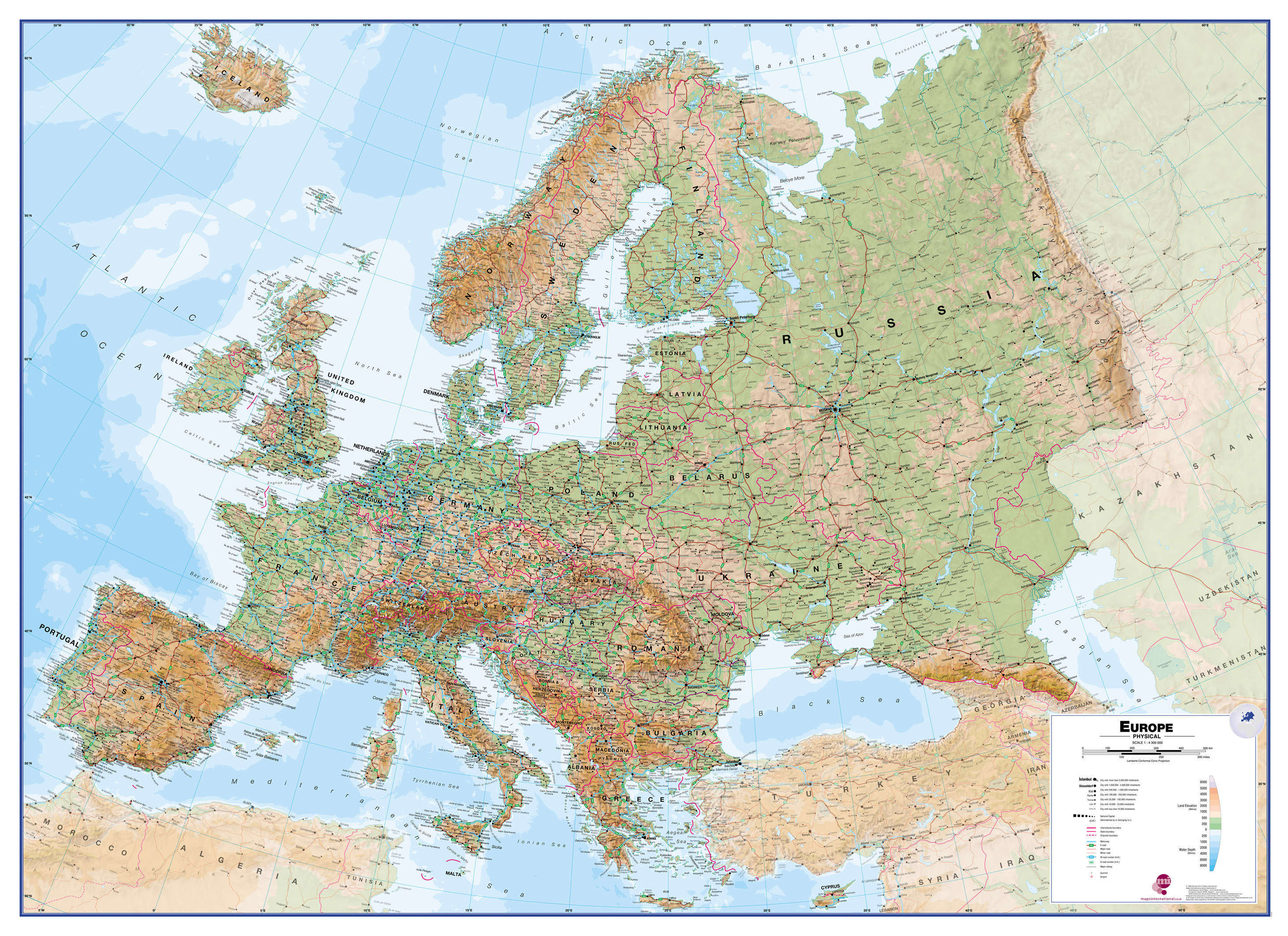 CT00409_L_CANRL - Europe Wall Map Physical