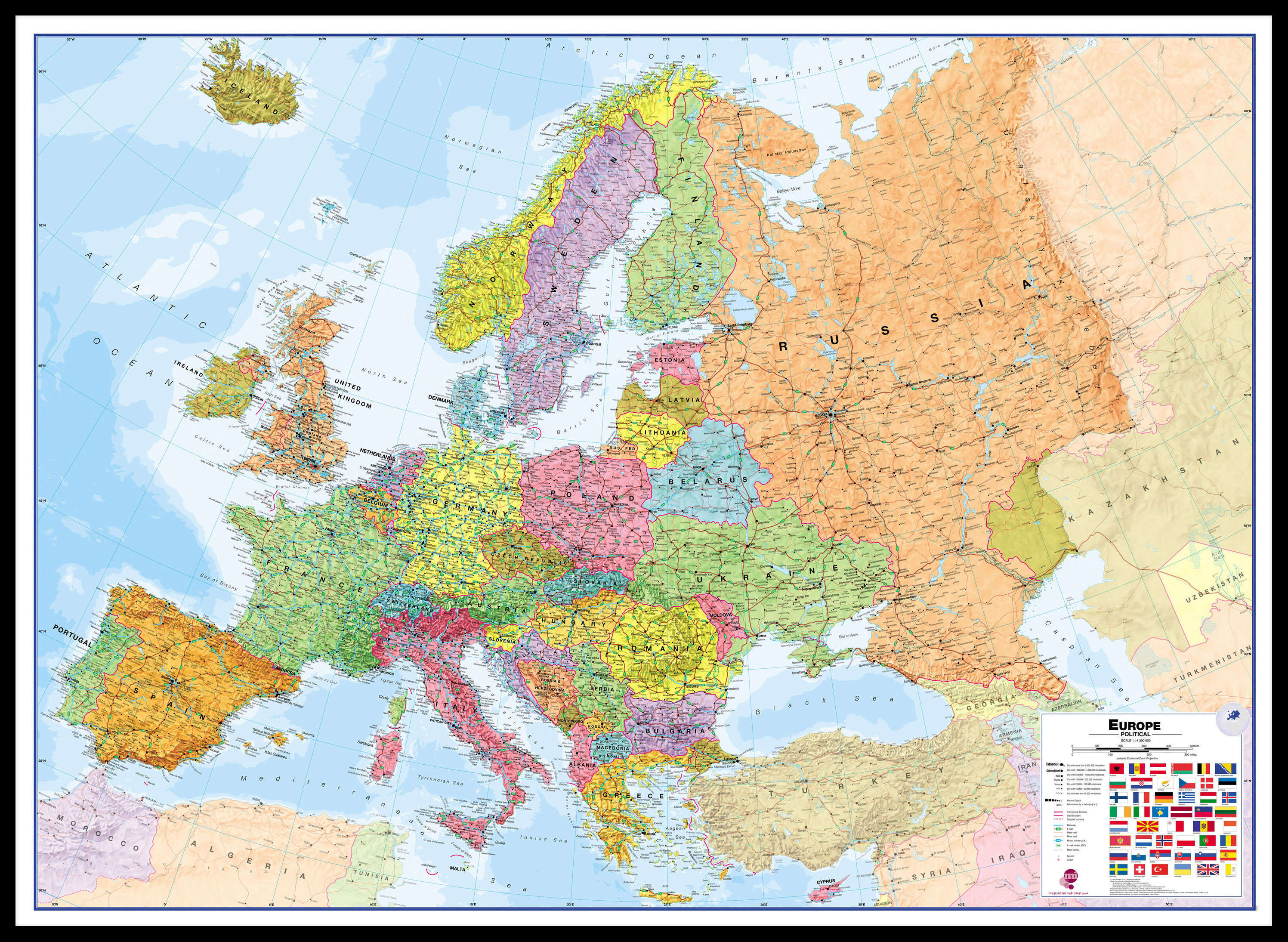 CT00011_H_LBDBL - Europe Wall Map Political