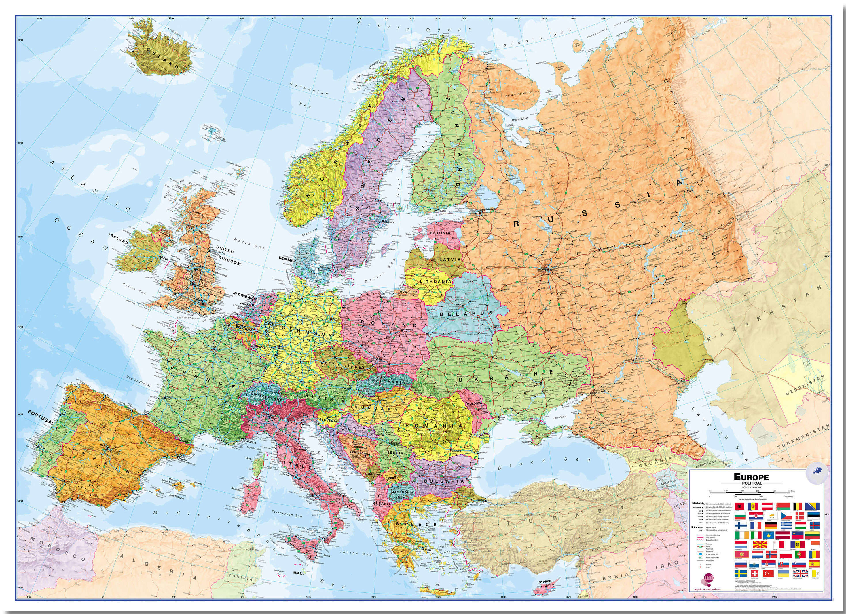 CT00011_L_LMBRD - Europe Wall Map Political