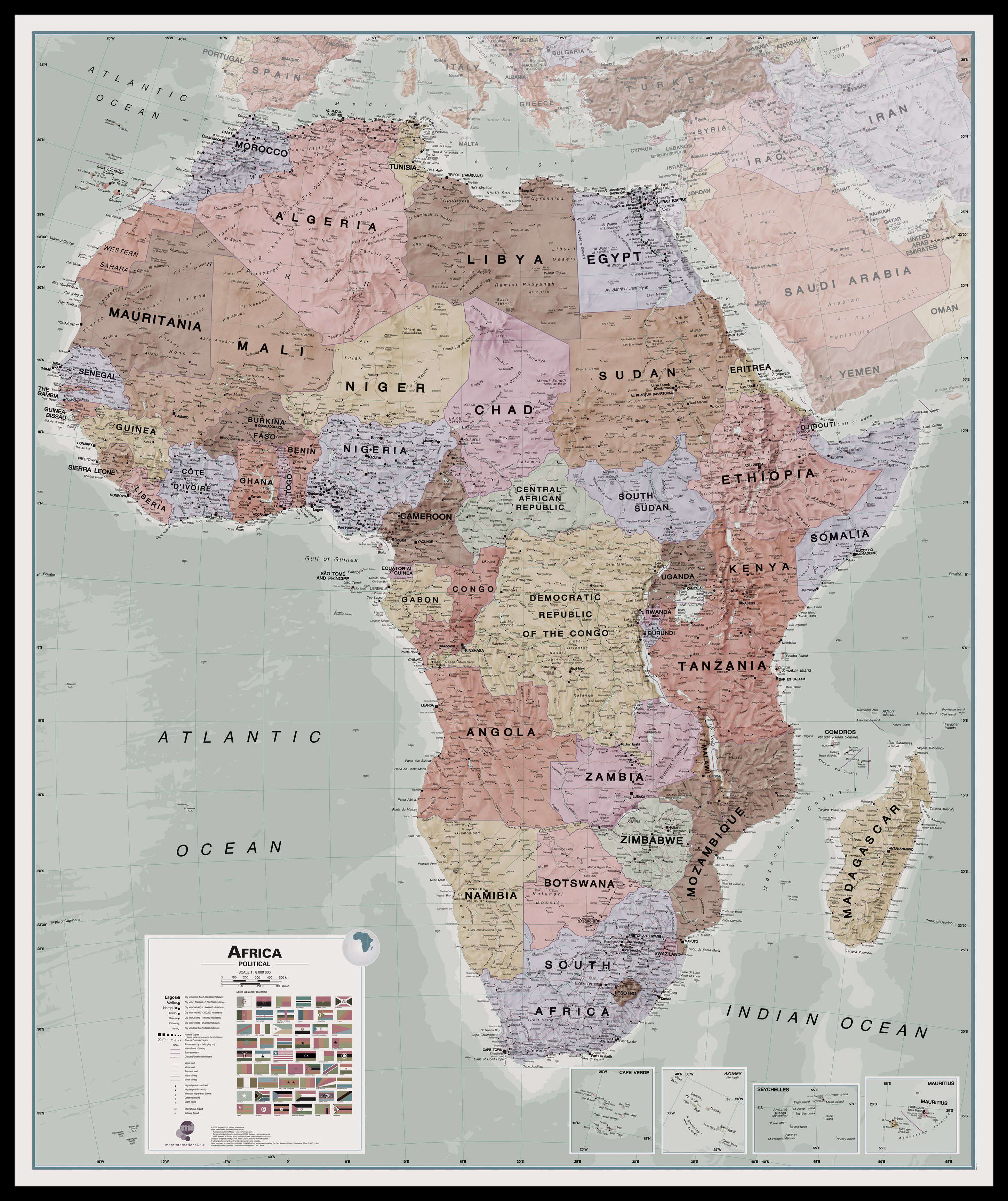 CT00696_H_LBDBL - Executive Africa political Wall Map
