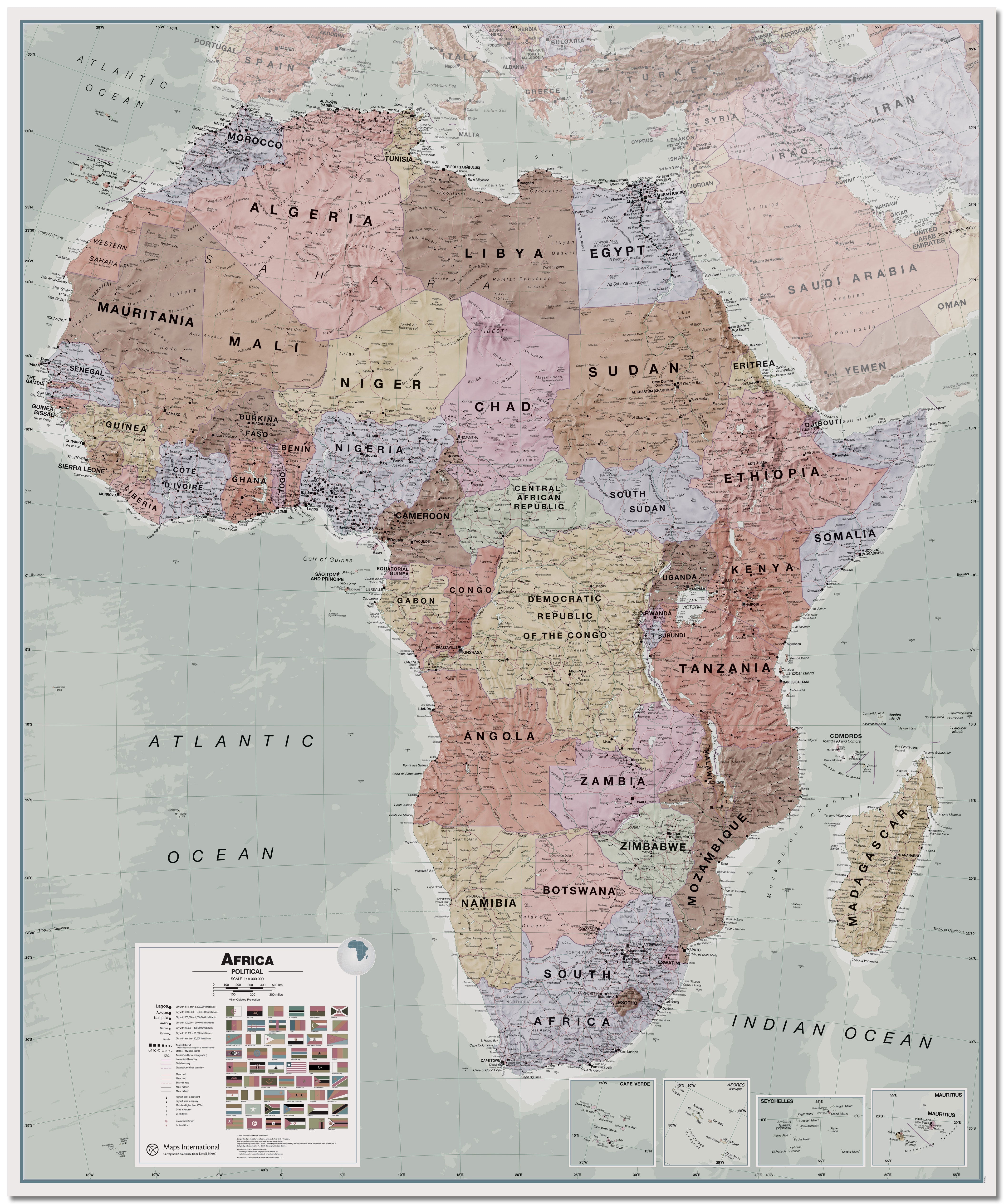 CT00696_L_LMBRD - Executive Africa political Wall Map