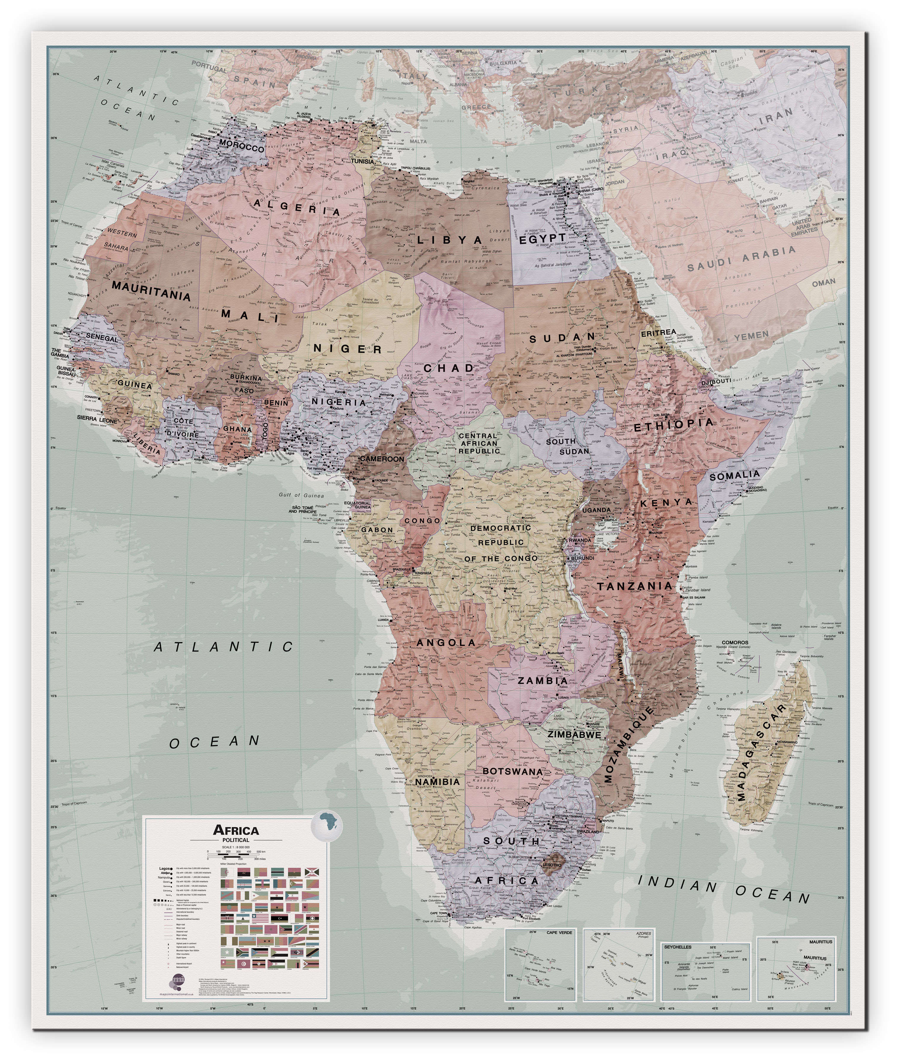 CT00696_L_CANVA - Executive Africa political Wall Map