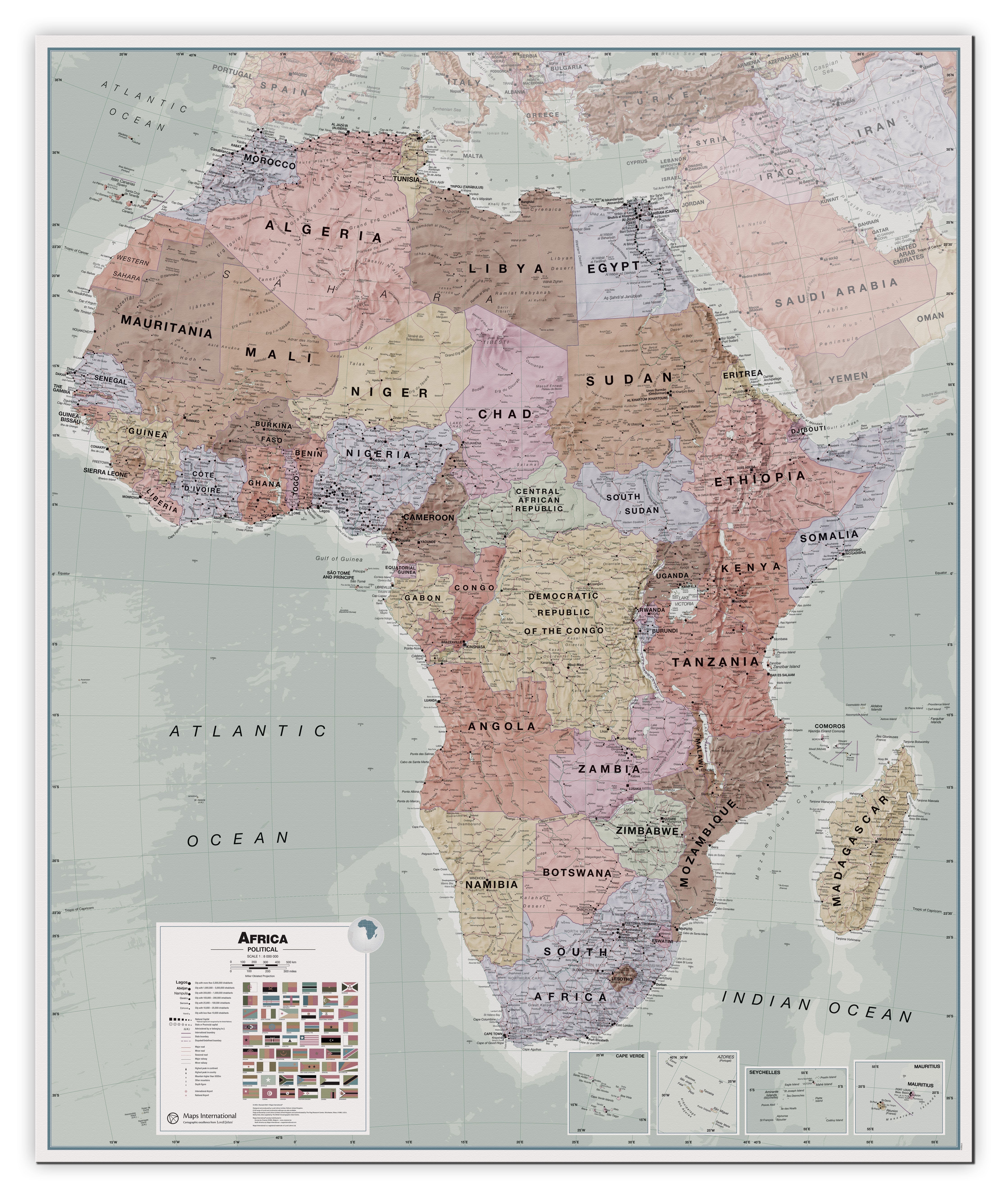 CT00696_L_CANVA - Executive Africa political Wall Map