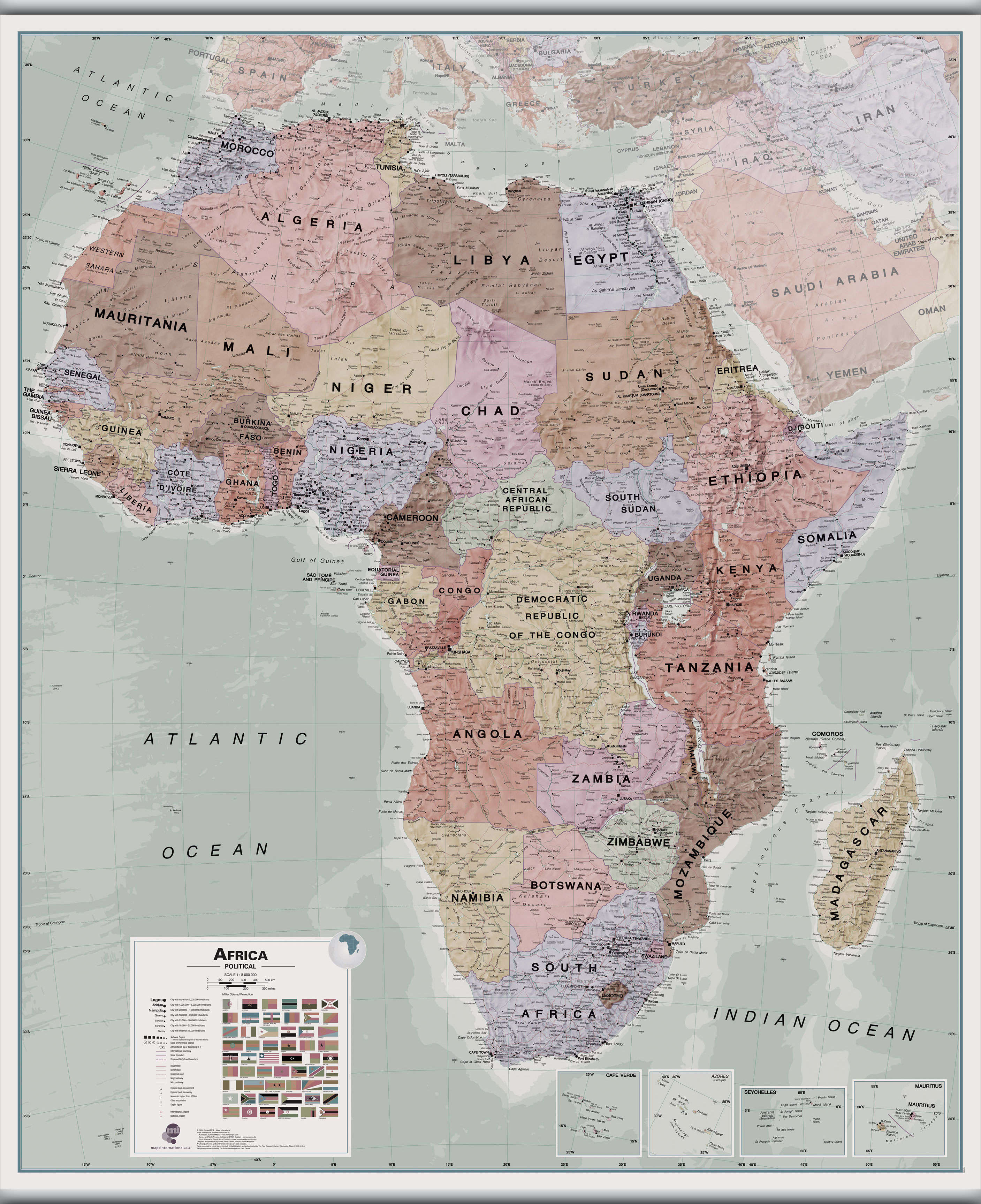 CT00696_H_LAMHB - Executive Africa political Wall Map