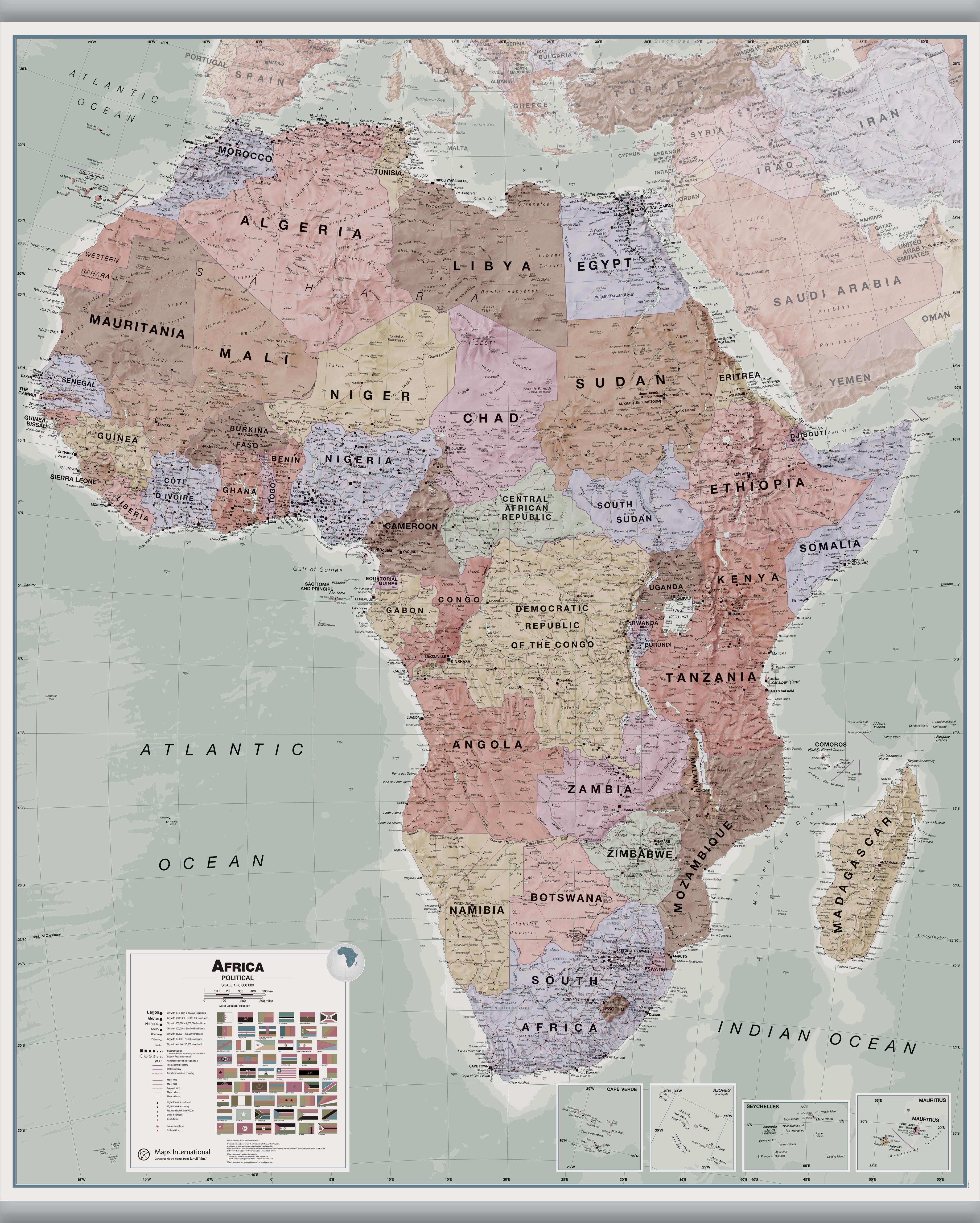 CT00696_H_LAMHB - Executive Africa political Wall Map