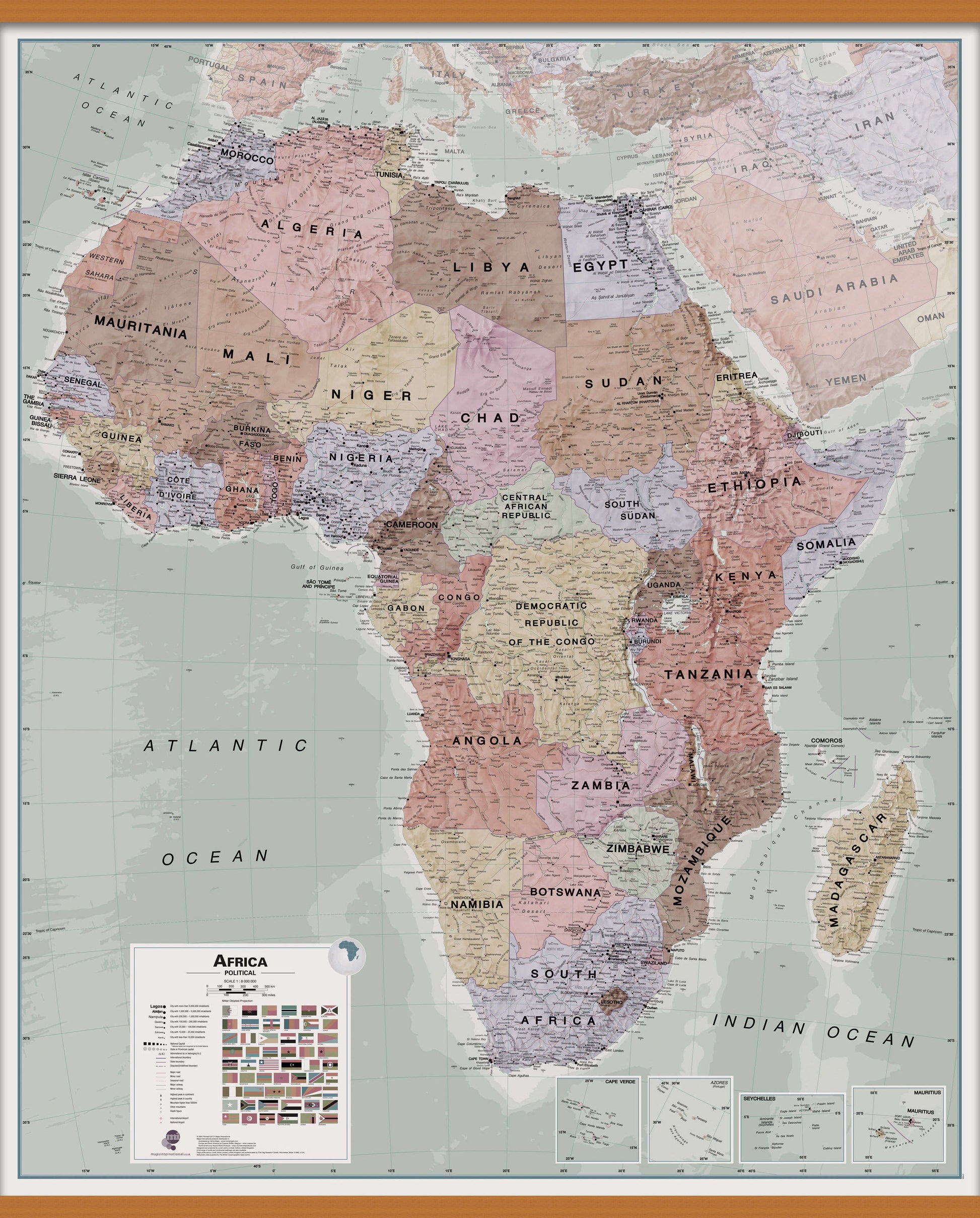 CT00696_L_LWDHB - Executive Africa political Wall Map