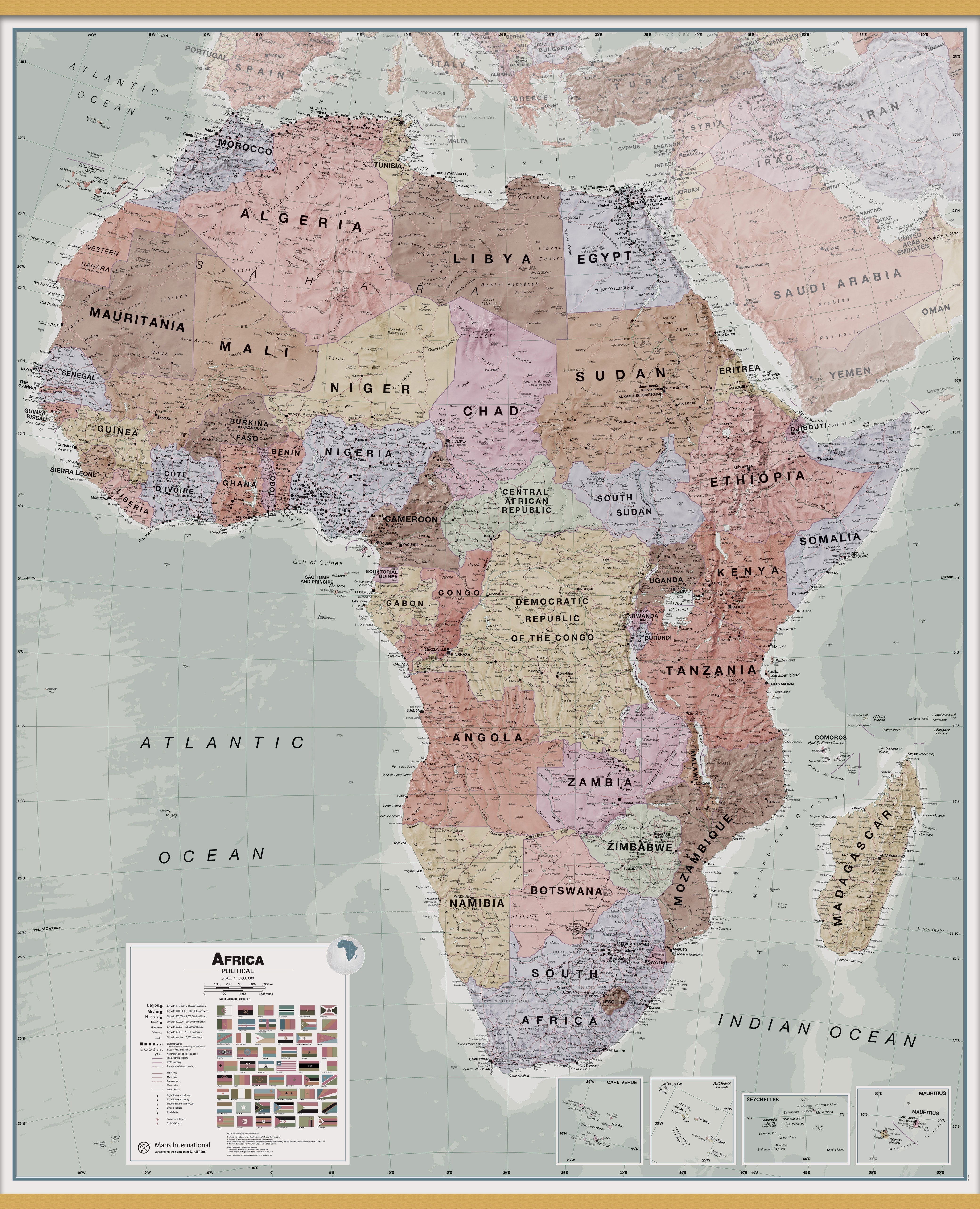 CT00696_L_LWDHB - Executive Africa political Wall Map