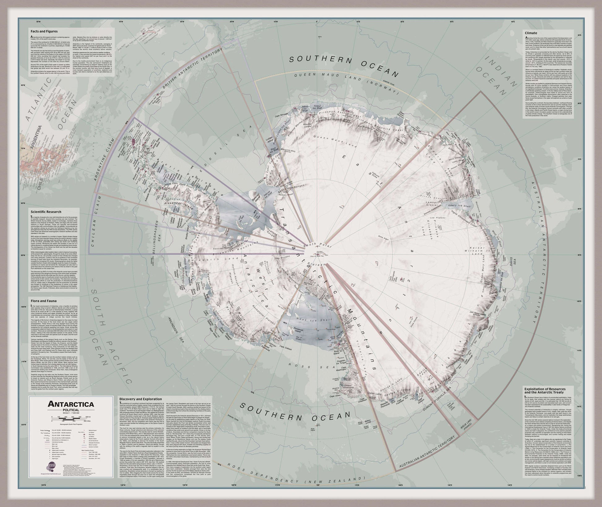 CT00697_L_LBDAL - Executive Antarctica Wall Map Political
